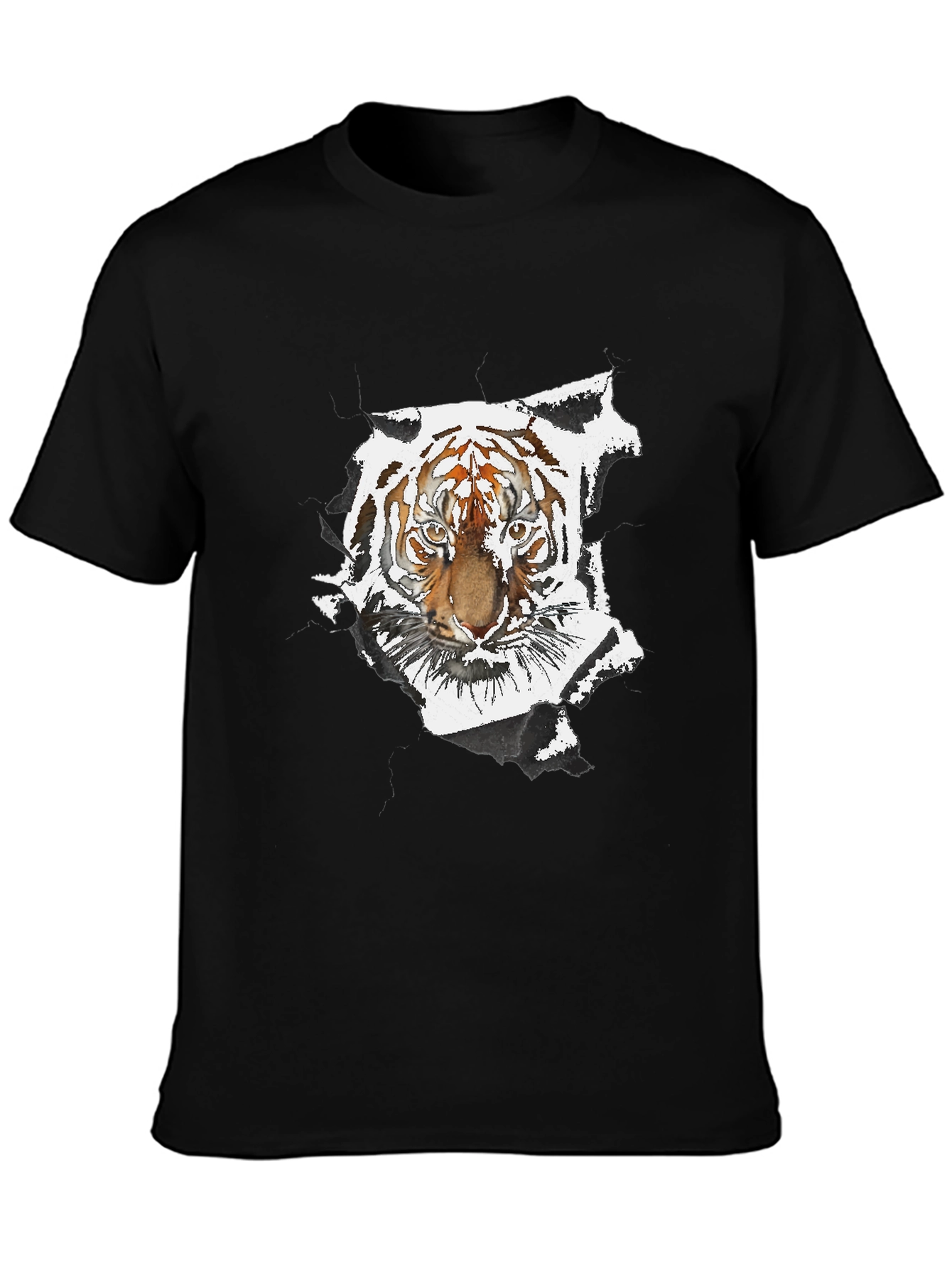 Black Tiger Graphic Black T-Shirt view 3