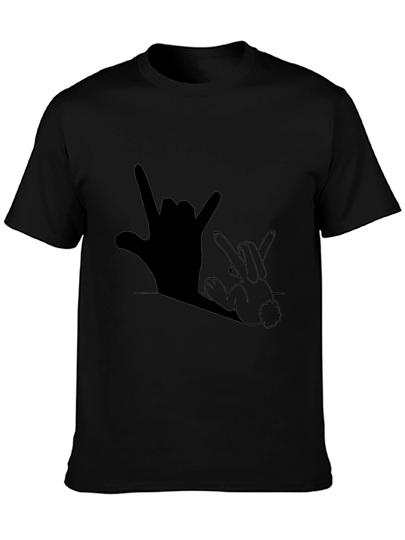Black Rock On Bunny Shadow Graphic T-Shirt view 3