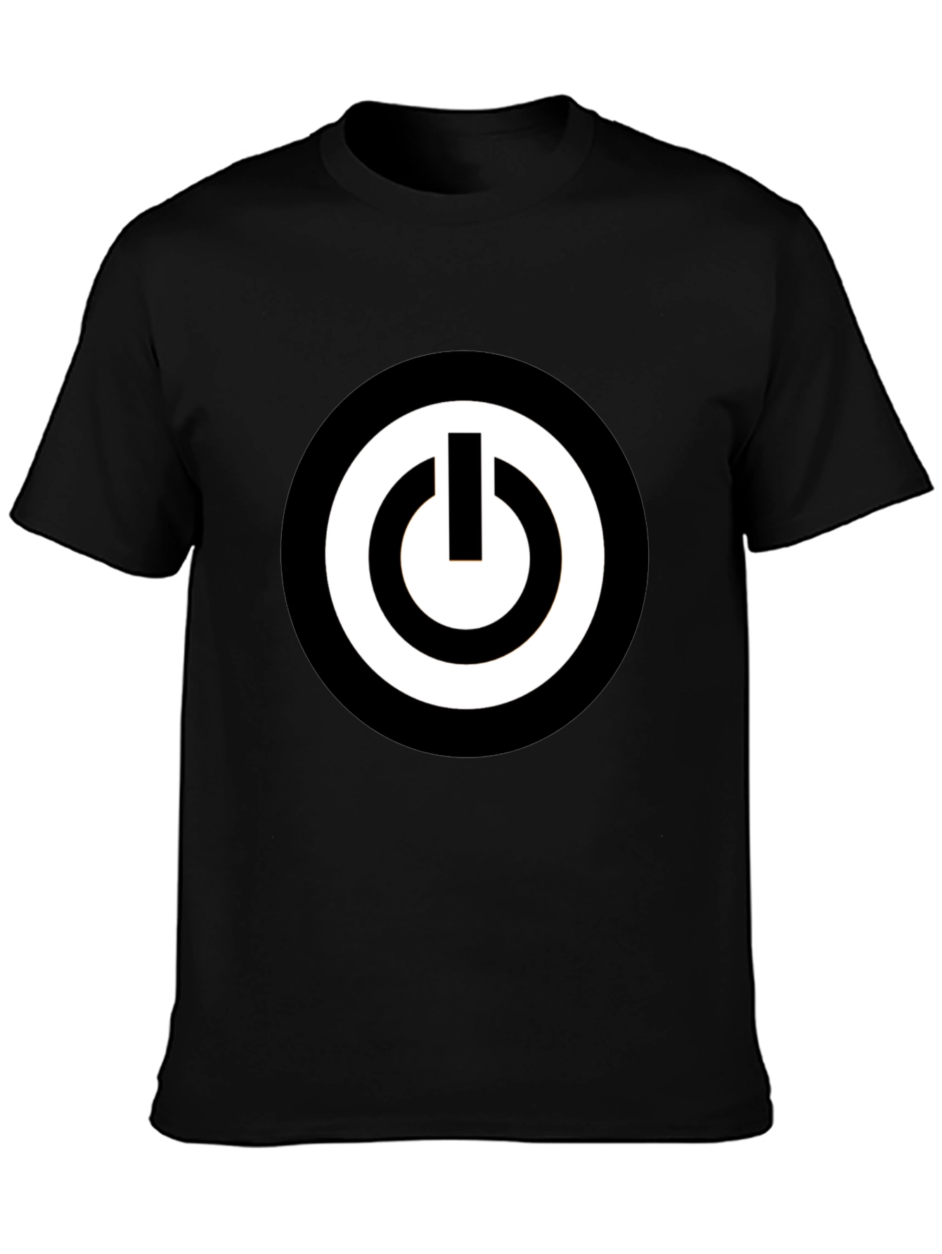 Black Black T-Shirt with Power Button Graphic view 3