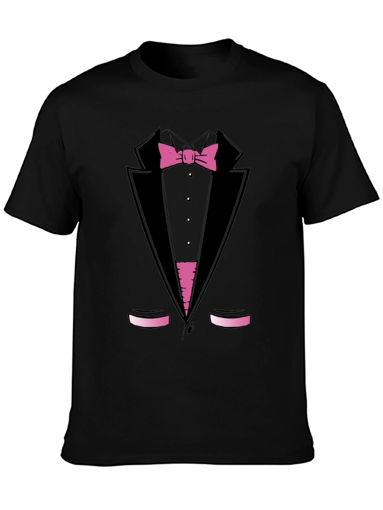 Black Tuxedo Print T-Shirt - Funny Dress Up Tee view 3