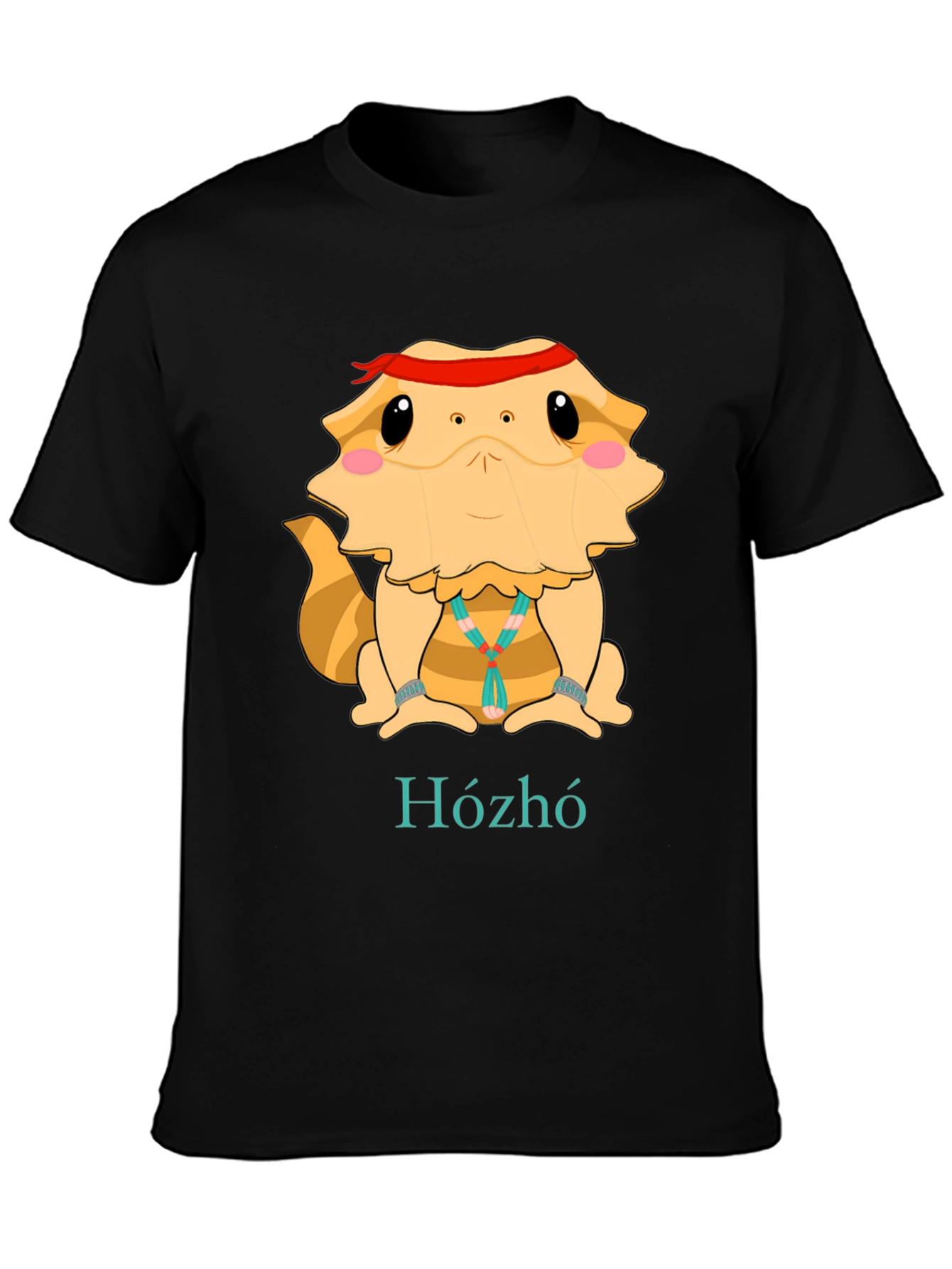 Black Bearded Dragon Hózhó T-Shirt - Cool Lizard Tee view 3