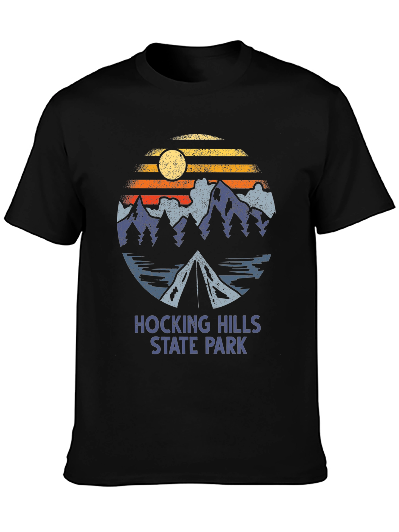 Black Hocking Hills State Park T-Shirt Camping Graphic Tee view 3