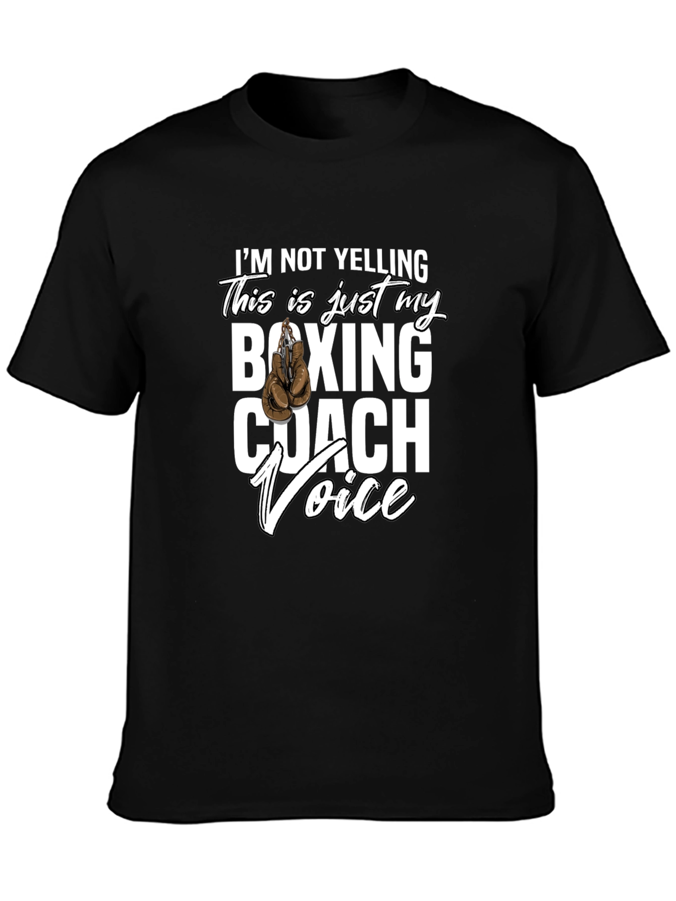 Black Boxing Coach Voice T-Shirt Funny Gift view 3