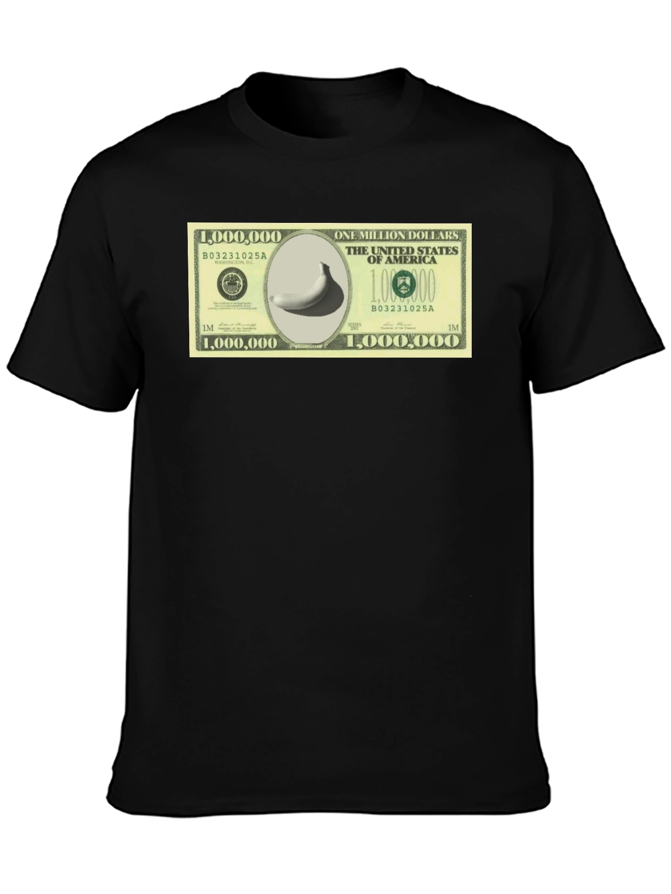 Black Million Dollar Banana T-Shirt - Funny Novelty Tee view 3