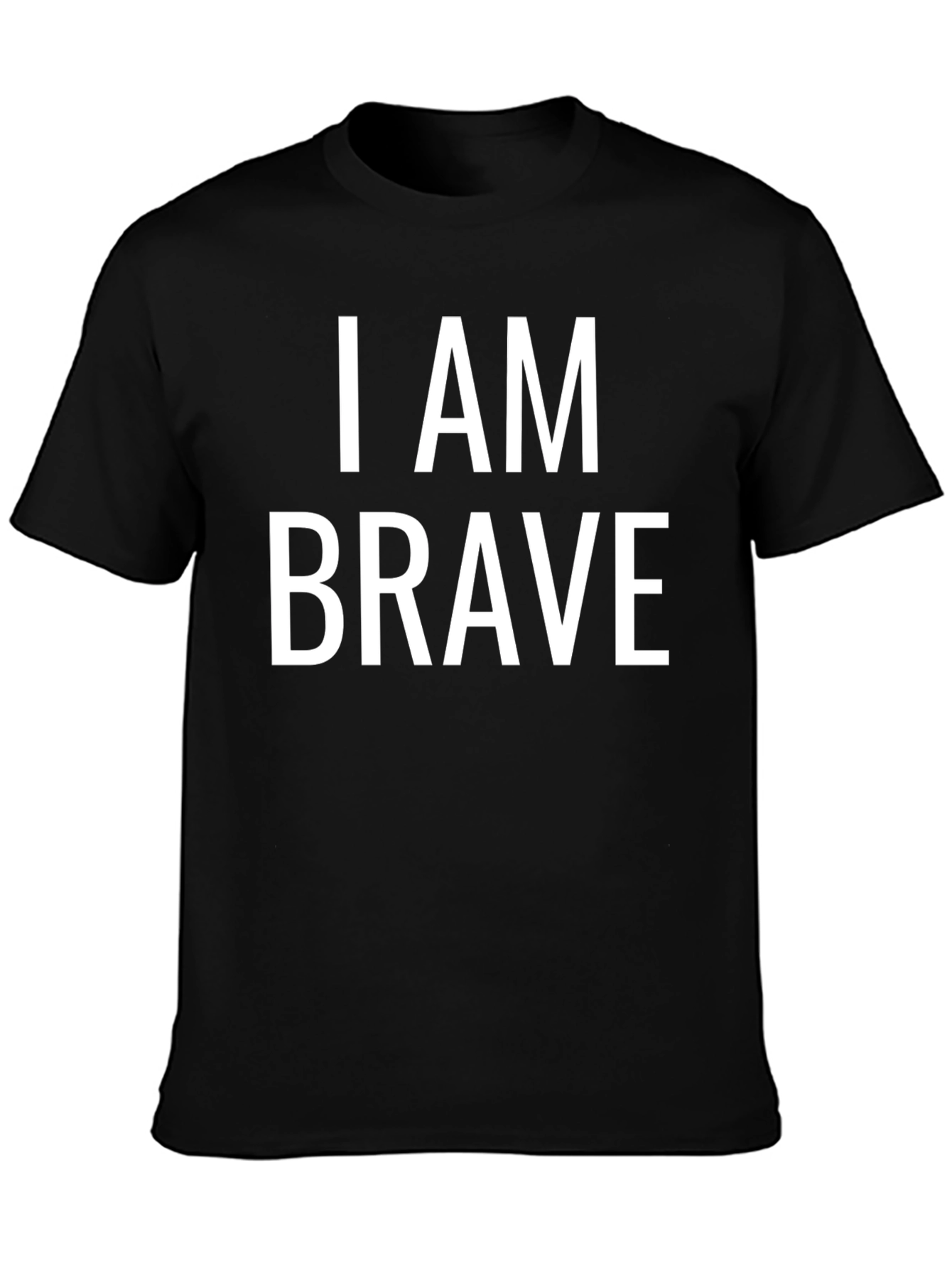 Black I Am Brave Graphic T-Shirt - Black Crew Neck Tee view 3