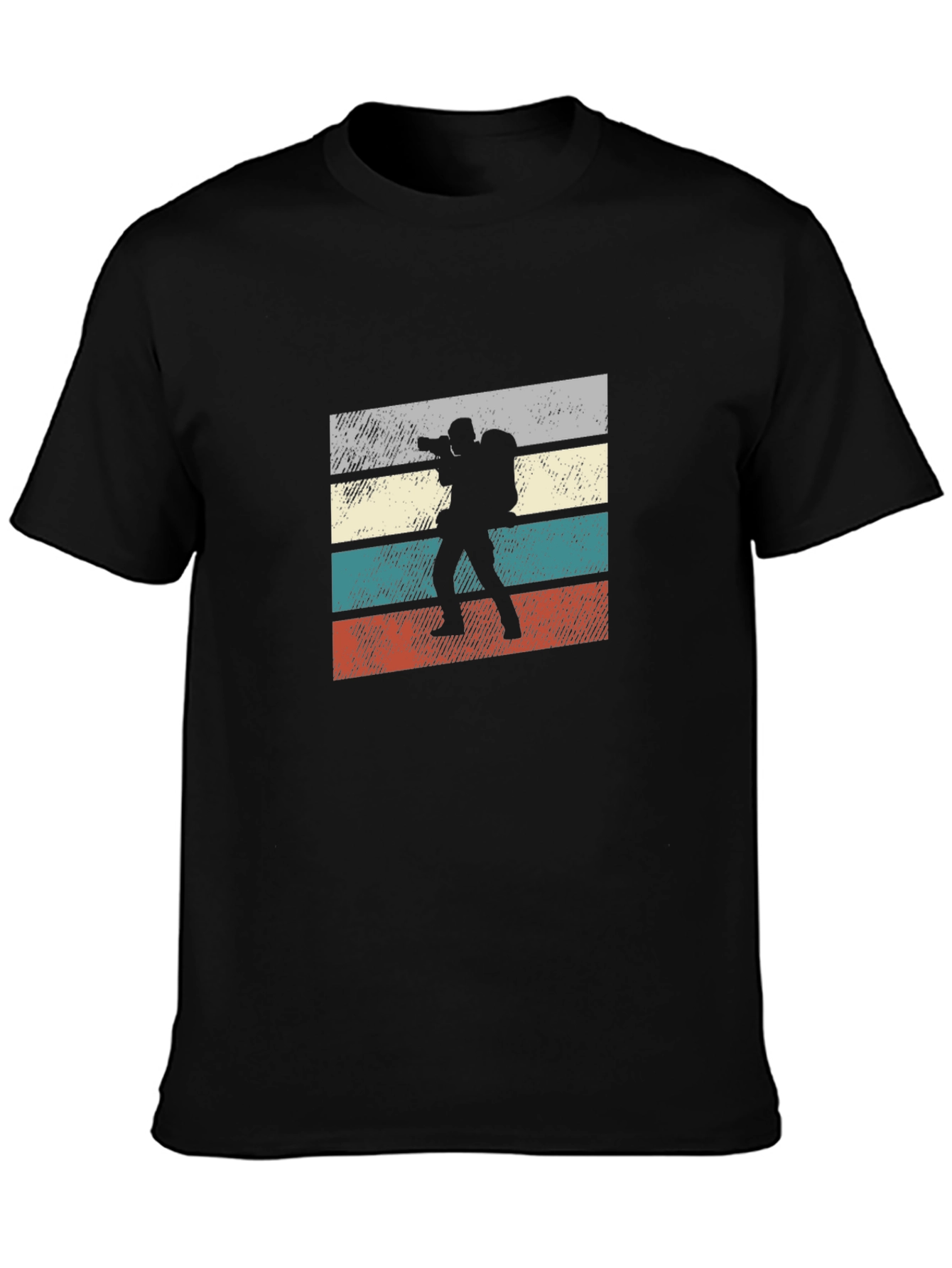 Black Retro Photographer T-Shirt - Vintage Style Camera Shirt view 3