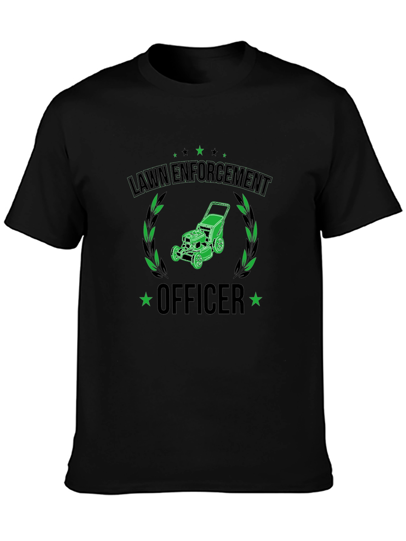 Black Lawn Enforcement Officer Graphic T-Shirt view 3
