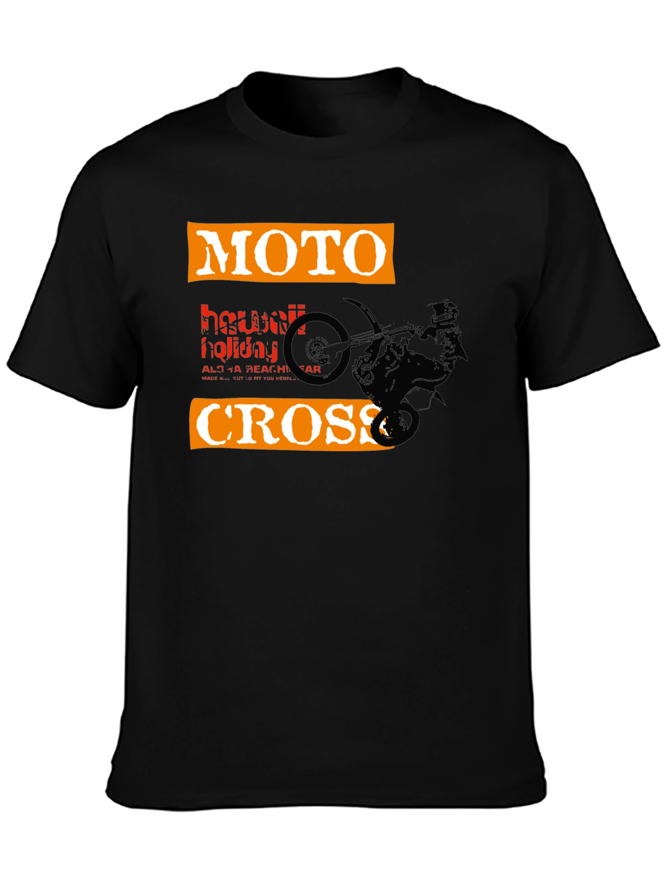 Black Moto Cross Graphic Tee - Black view 3