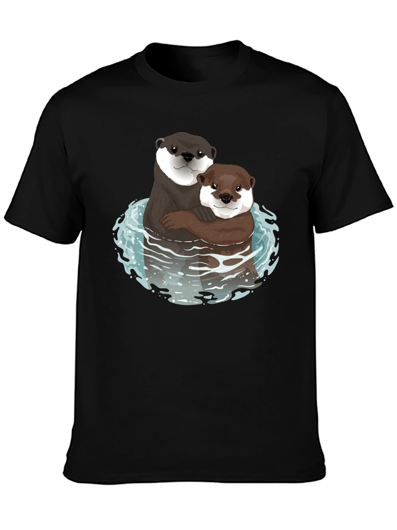 Black Otterly Adorable Graphic Tee - Black Cotton Blend view 3