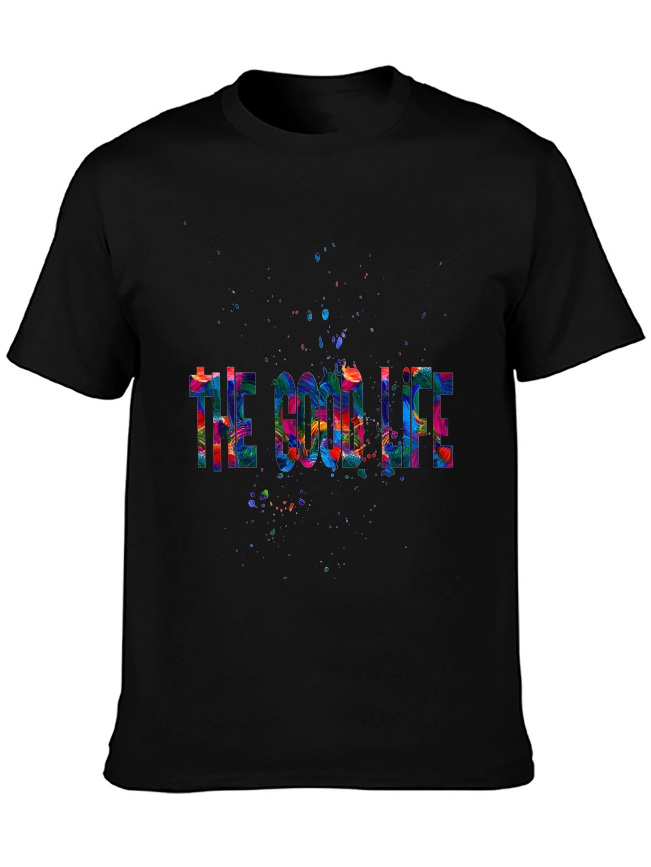 Black The Good Life Graphic Tee - Stylish Artistic Design view 3
