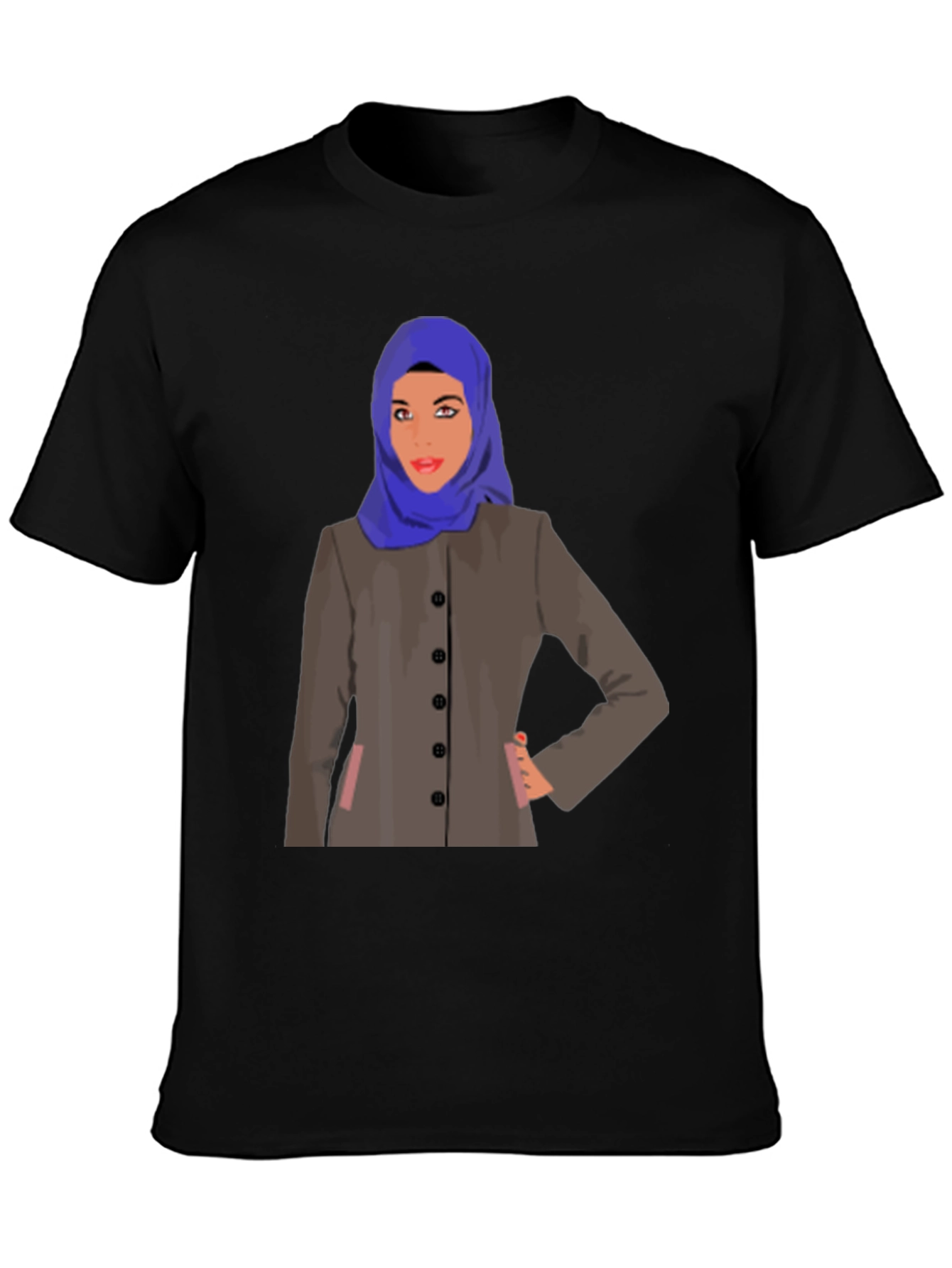 Black Hijab Woman Graphic T-Shirt - Stylish & Unique Design view 3