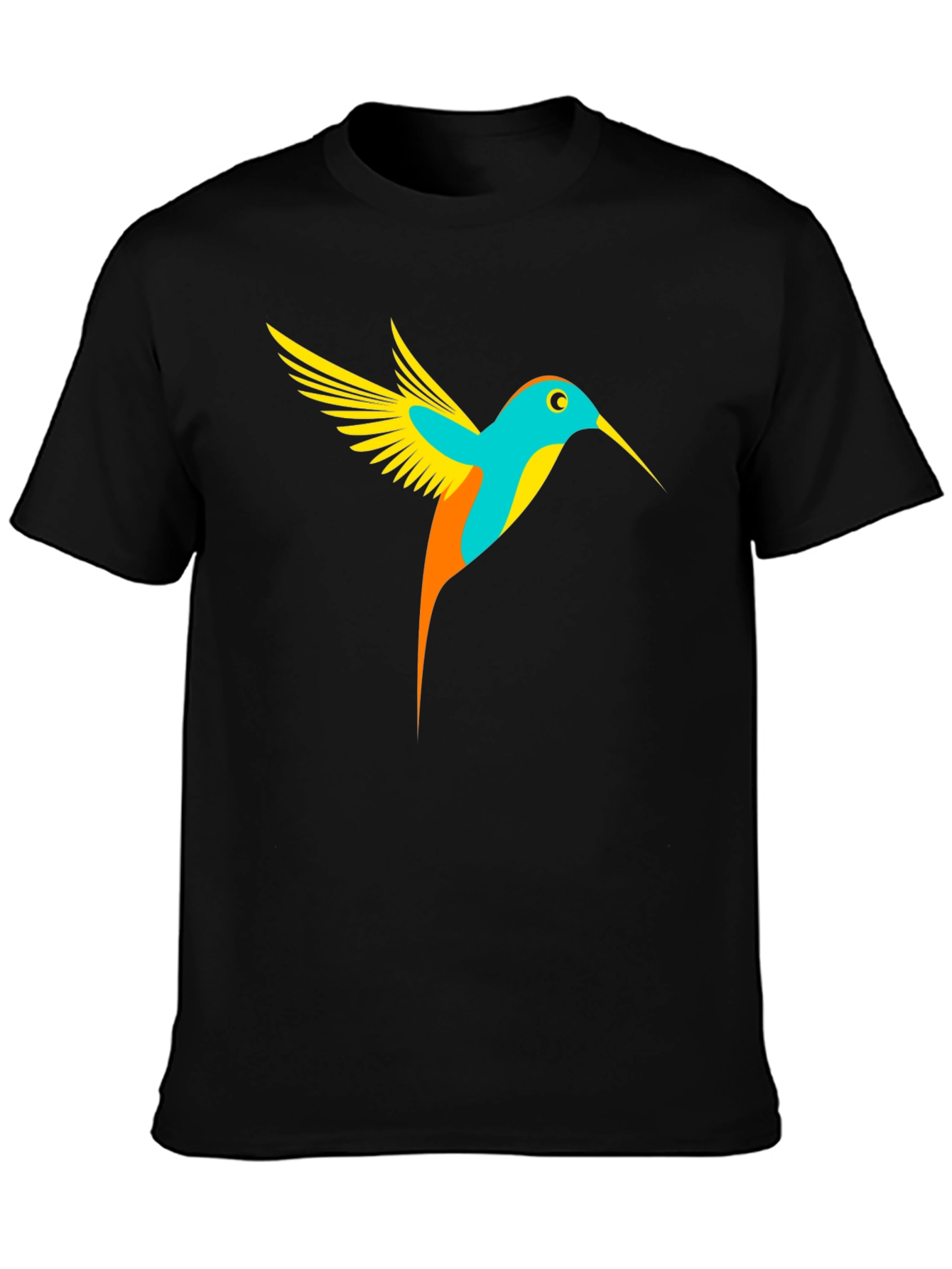 Black Hummingbird Graphic Tee - Black Casual T-Shirt view 3