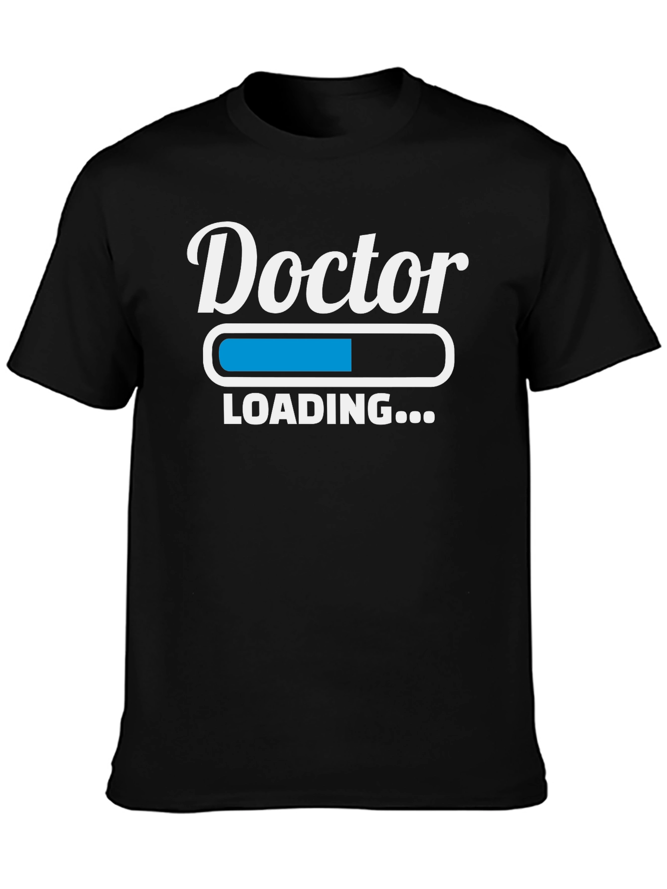 Black Doctor Loading Funny Graphic T-Shirt view 3