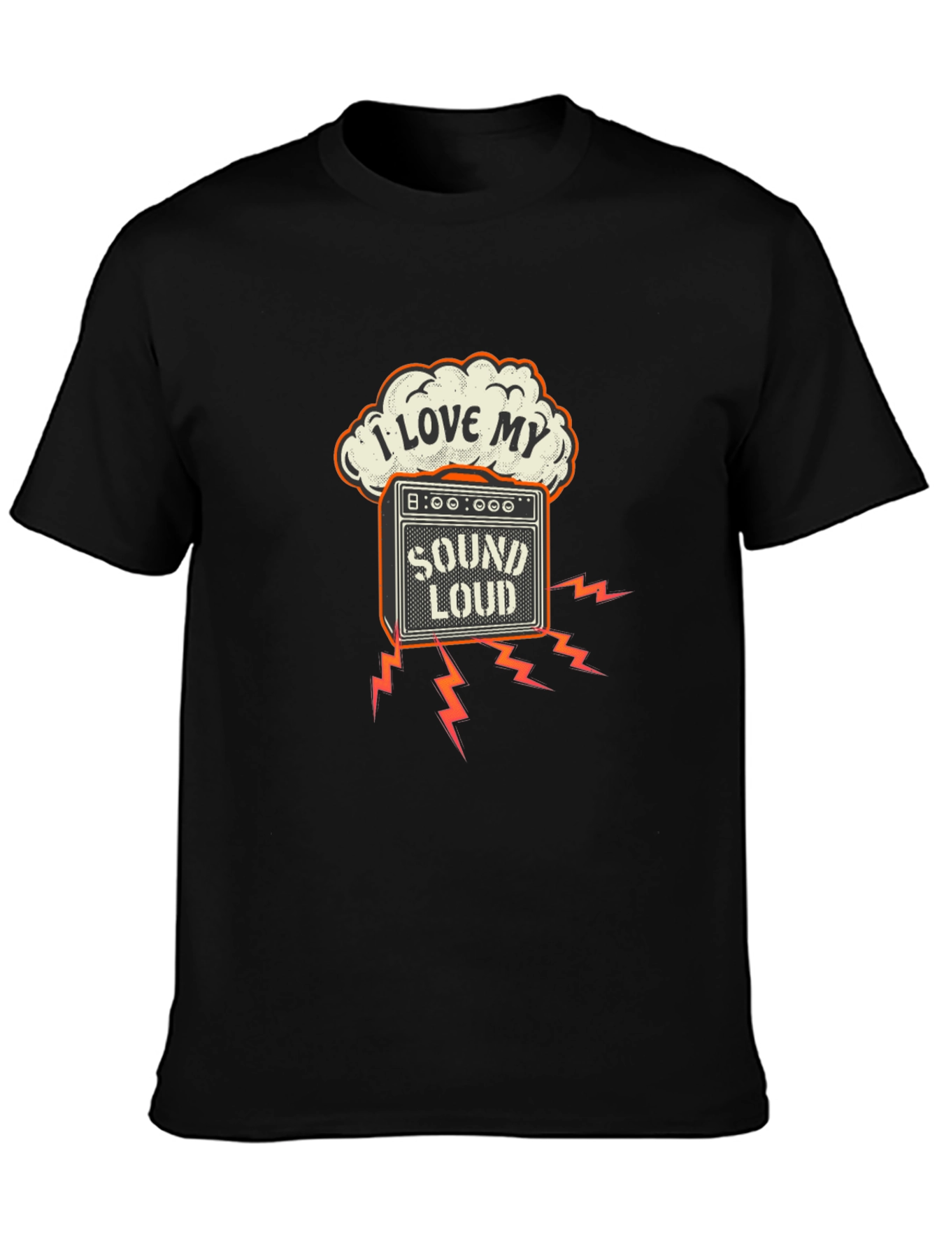 Black I Love My Sound Loud Black T-Shirt view 3