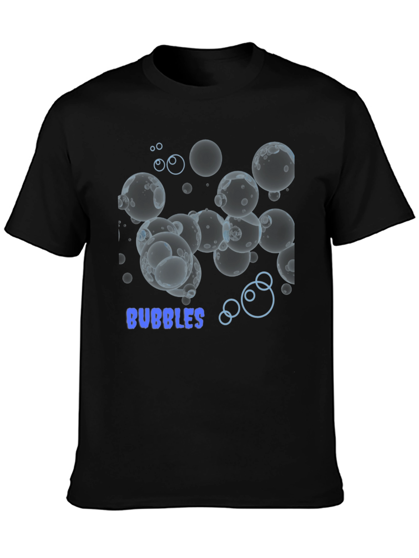 Black Bubbles Graphic Tee - Stylish Black Cotton T-Shirt view 3