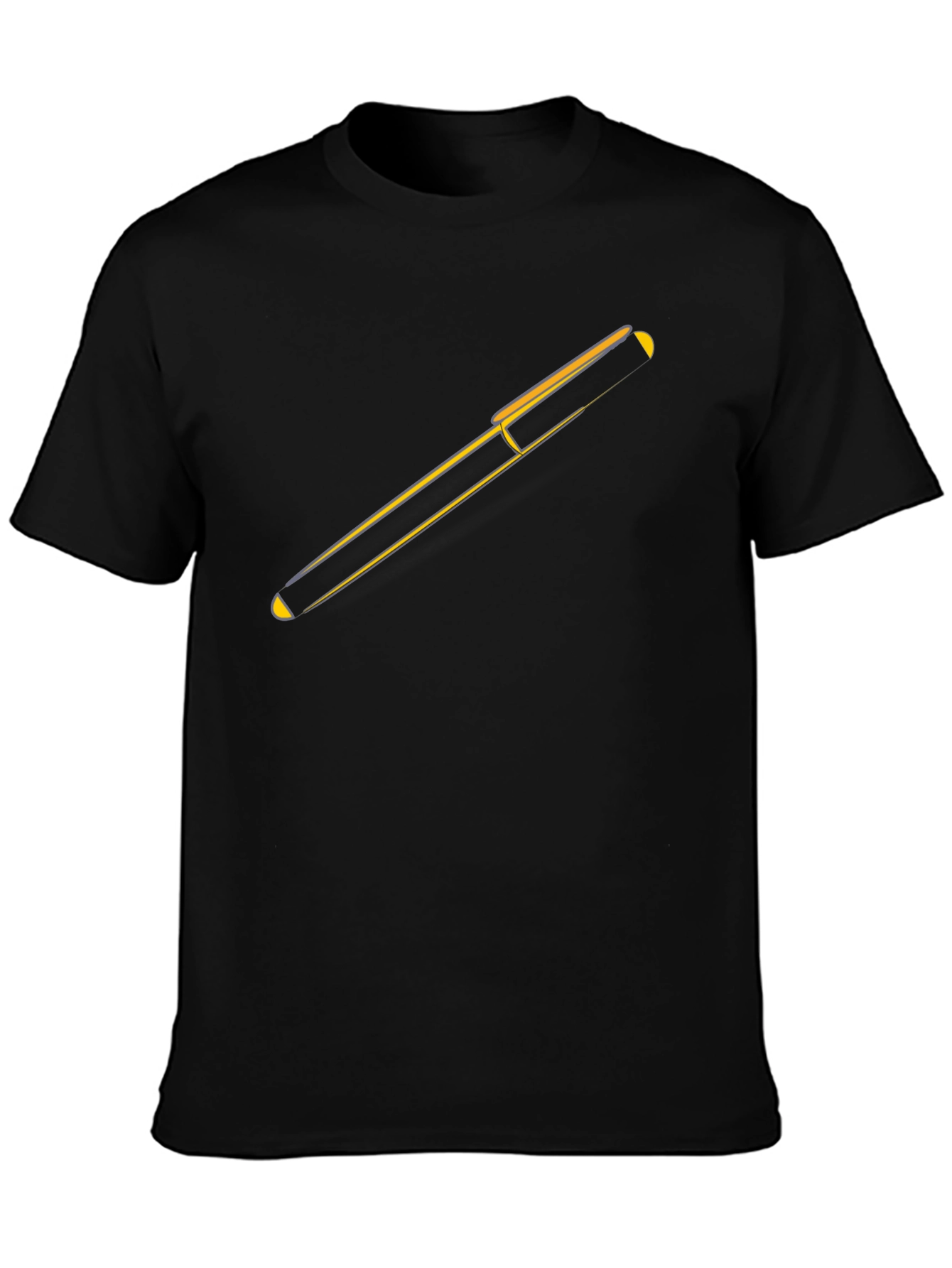 Black Minimalist Trombone Graphic Black Tee view 3