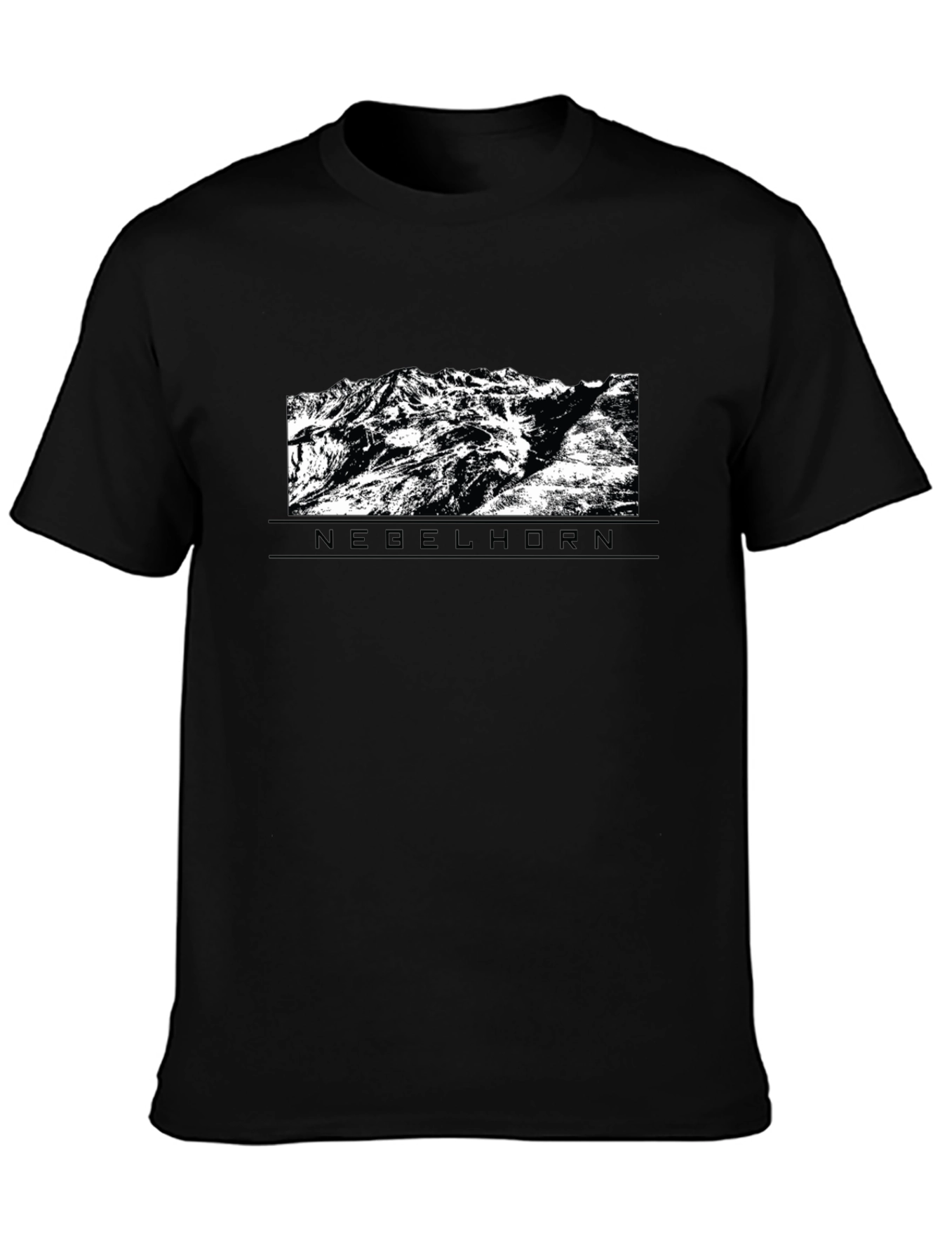 Black Nebelhorn Mountain Black T-Shirt view 3
