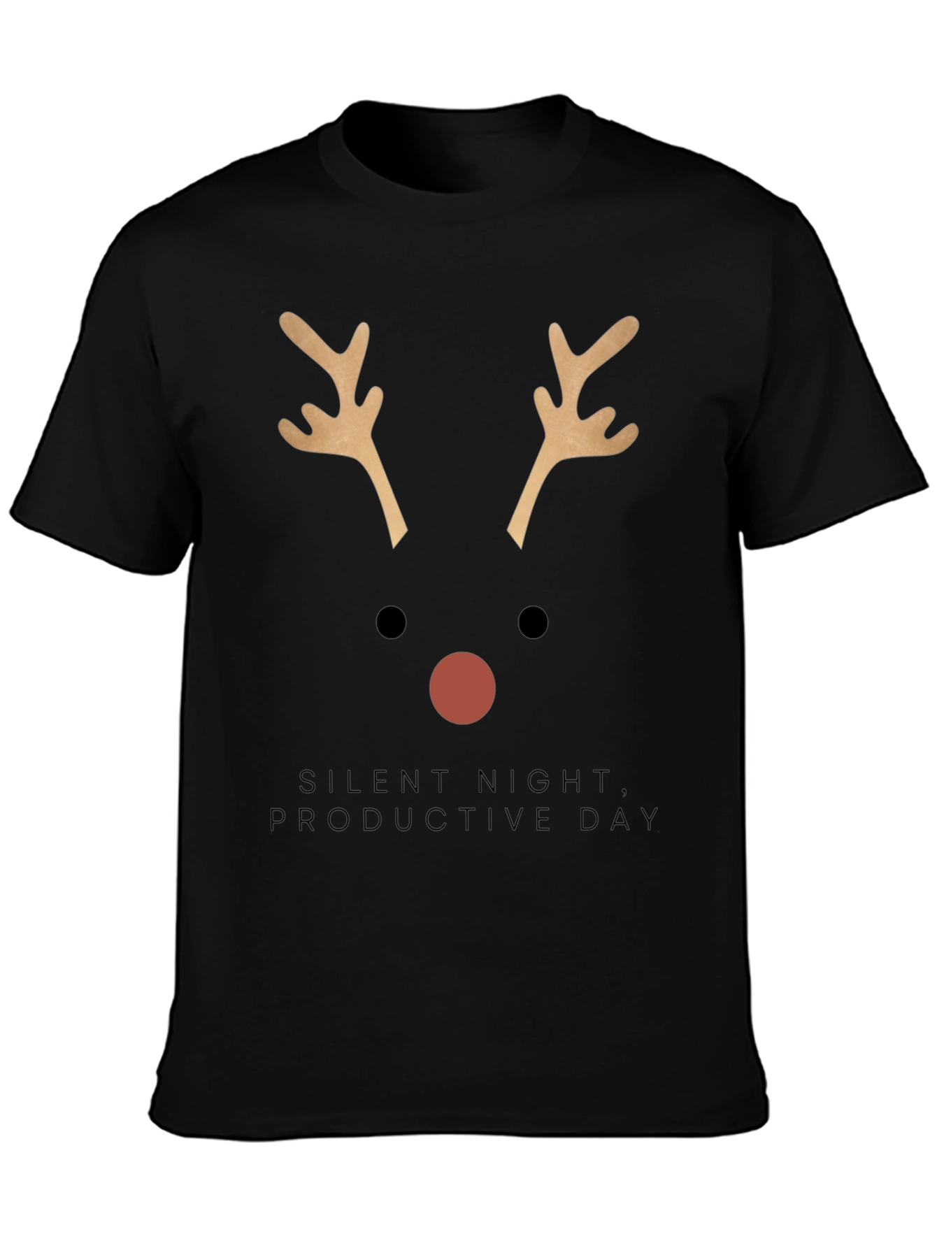 Black Holiday Reindeer T-Shirt view 3