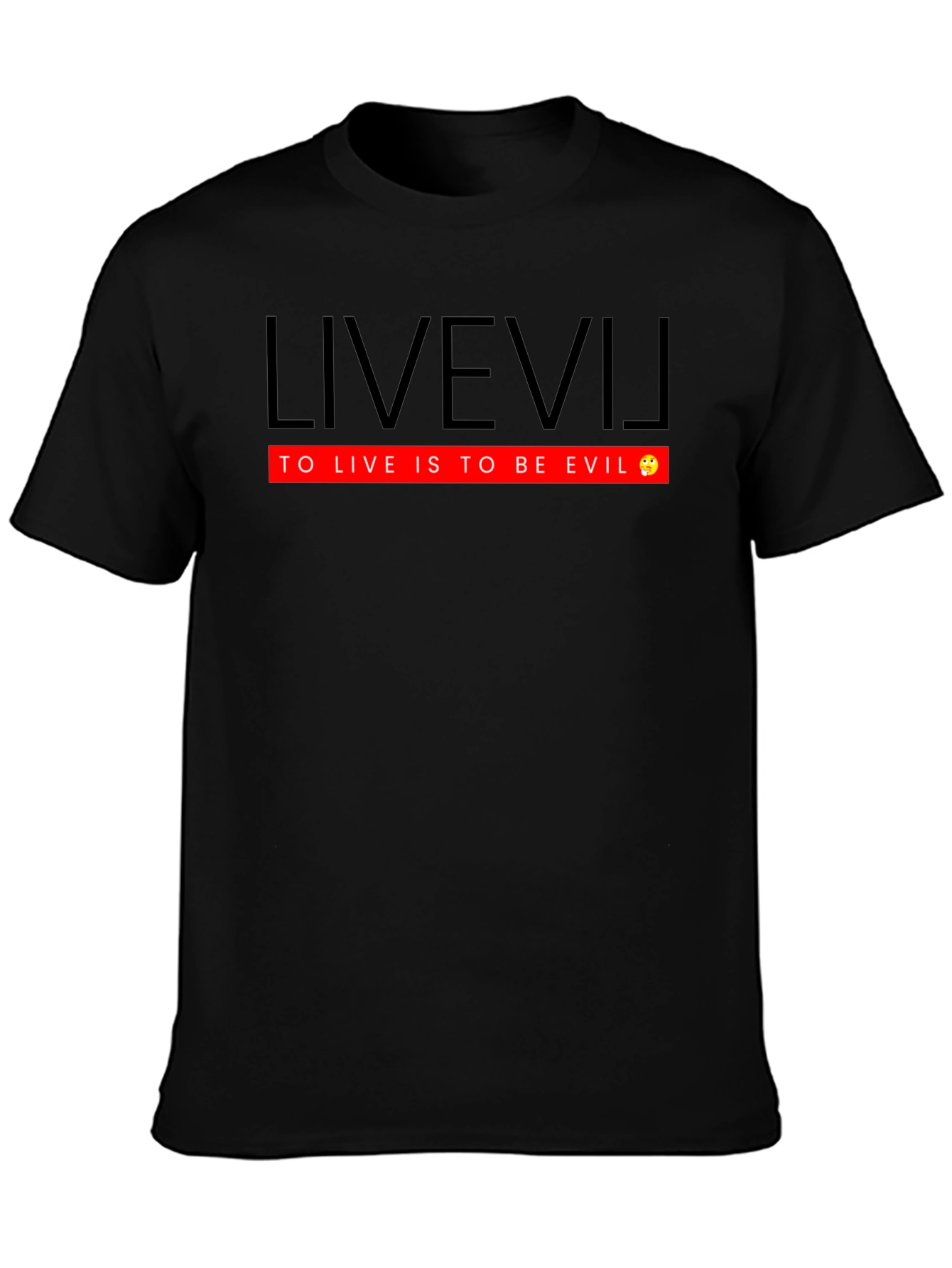 Black Live VU Evil Graphic Tee - Mens Black Cotton T-Shirt view 3