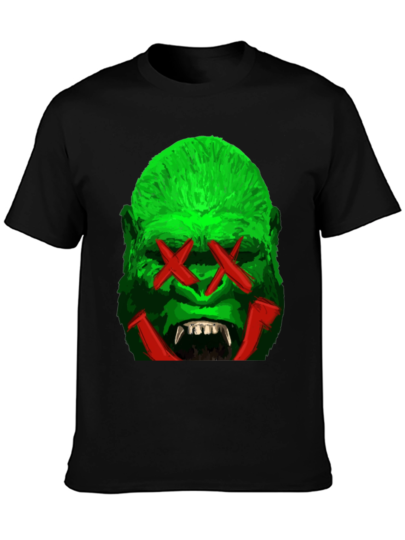 Black Green Gorilla Graphic Tee view 3