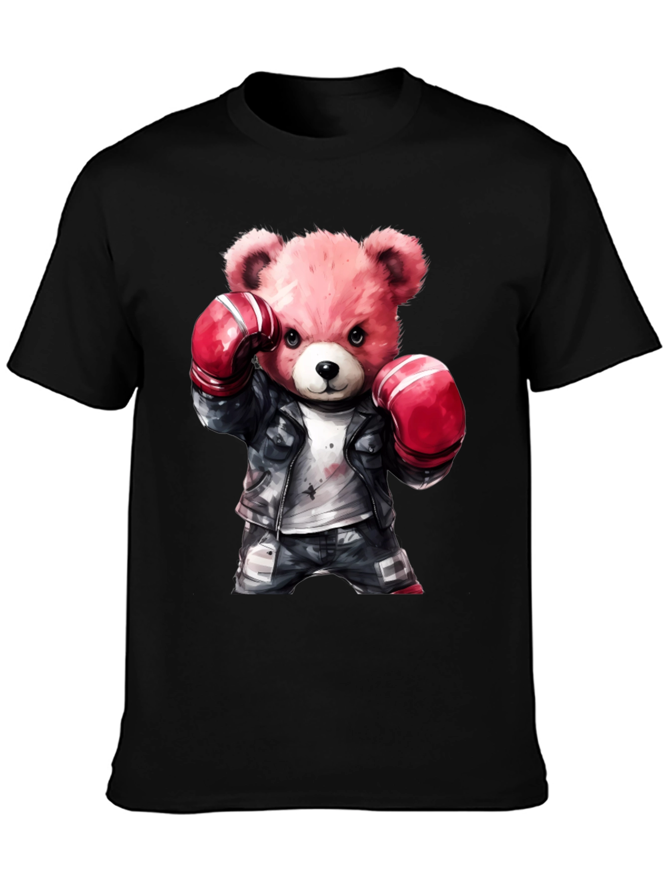 Black Boxing Bear Graphic Tee - Punchy Style view 3