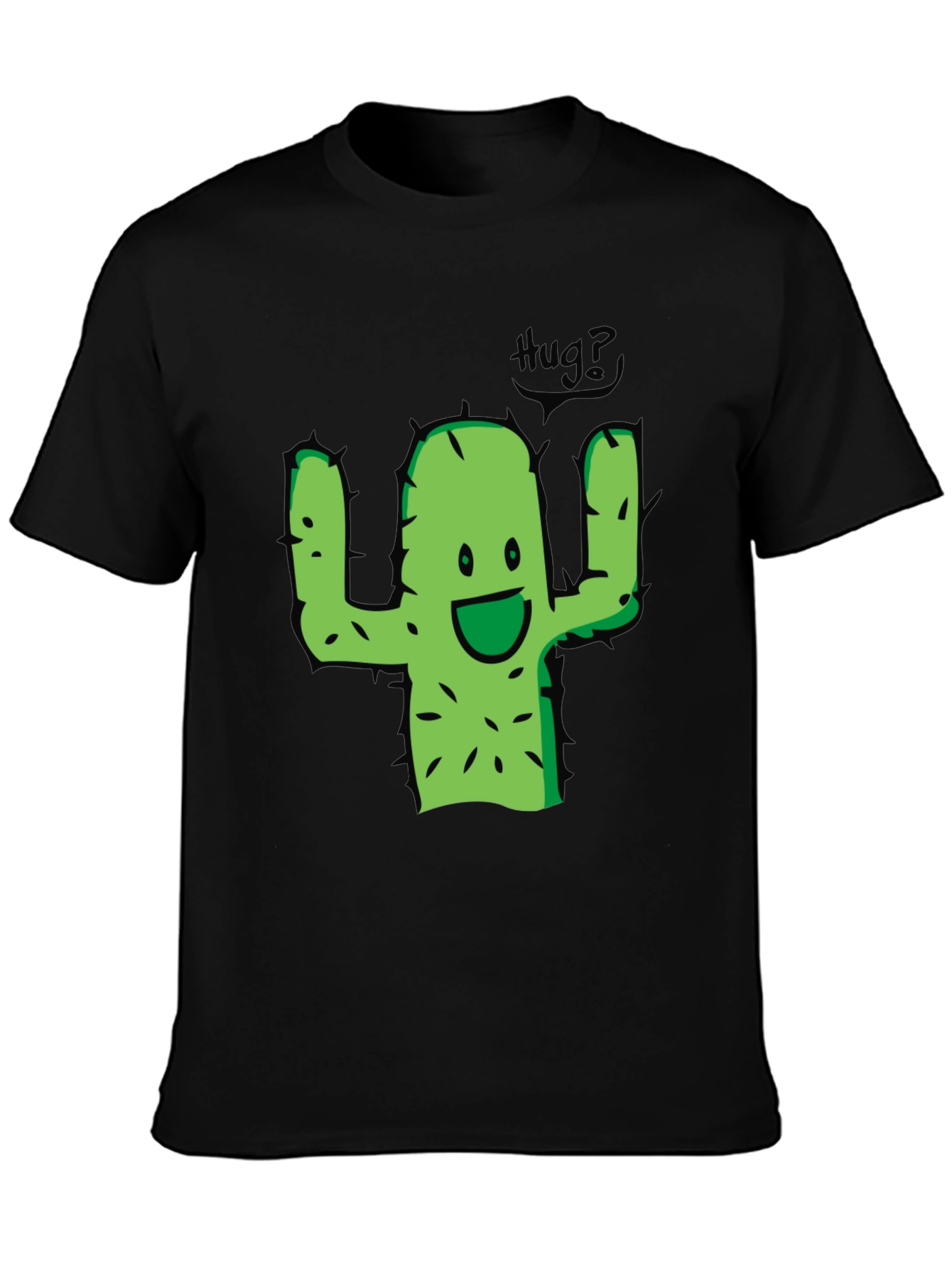 Black Hug Me Cactus T-Shirt view 3