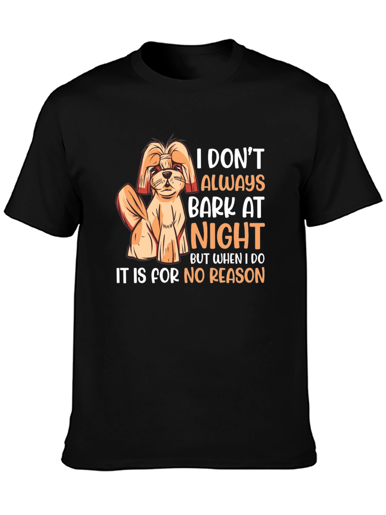 Black Funny Dog Barking Humor Graphic T-Shirt view 3