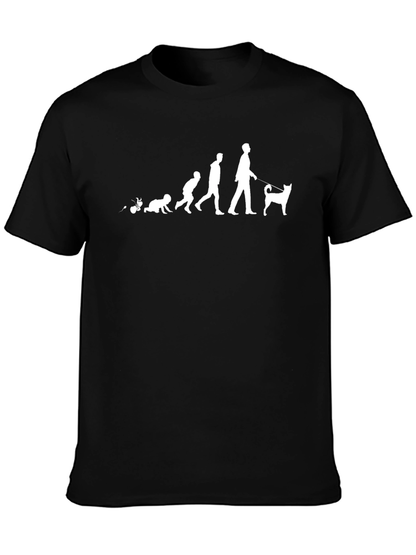 Black Evolution of Man Dog Lover T-Shirt view 3