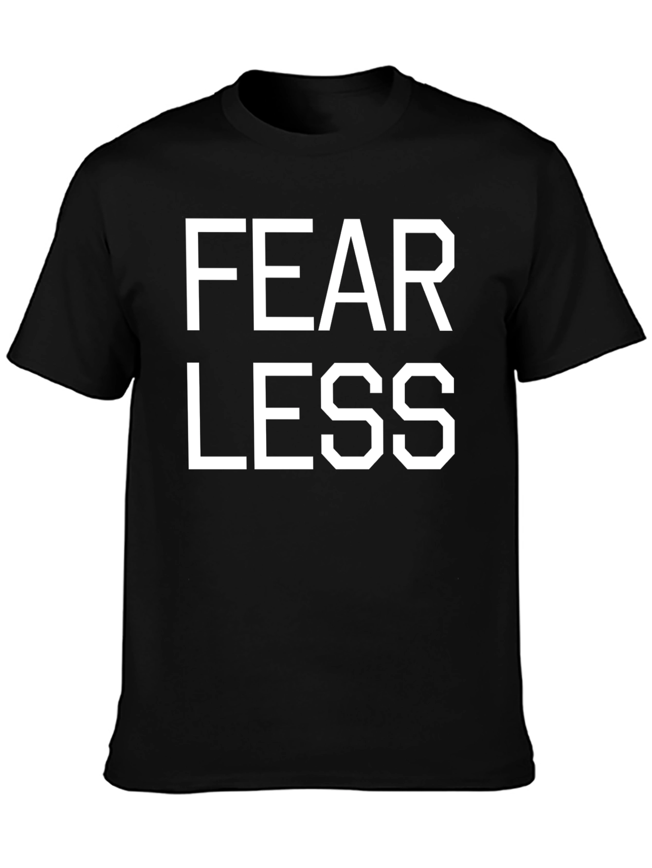 Black Fearless Graphic Print Black T-Shirt view 3