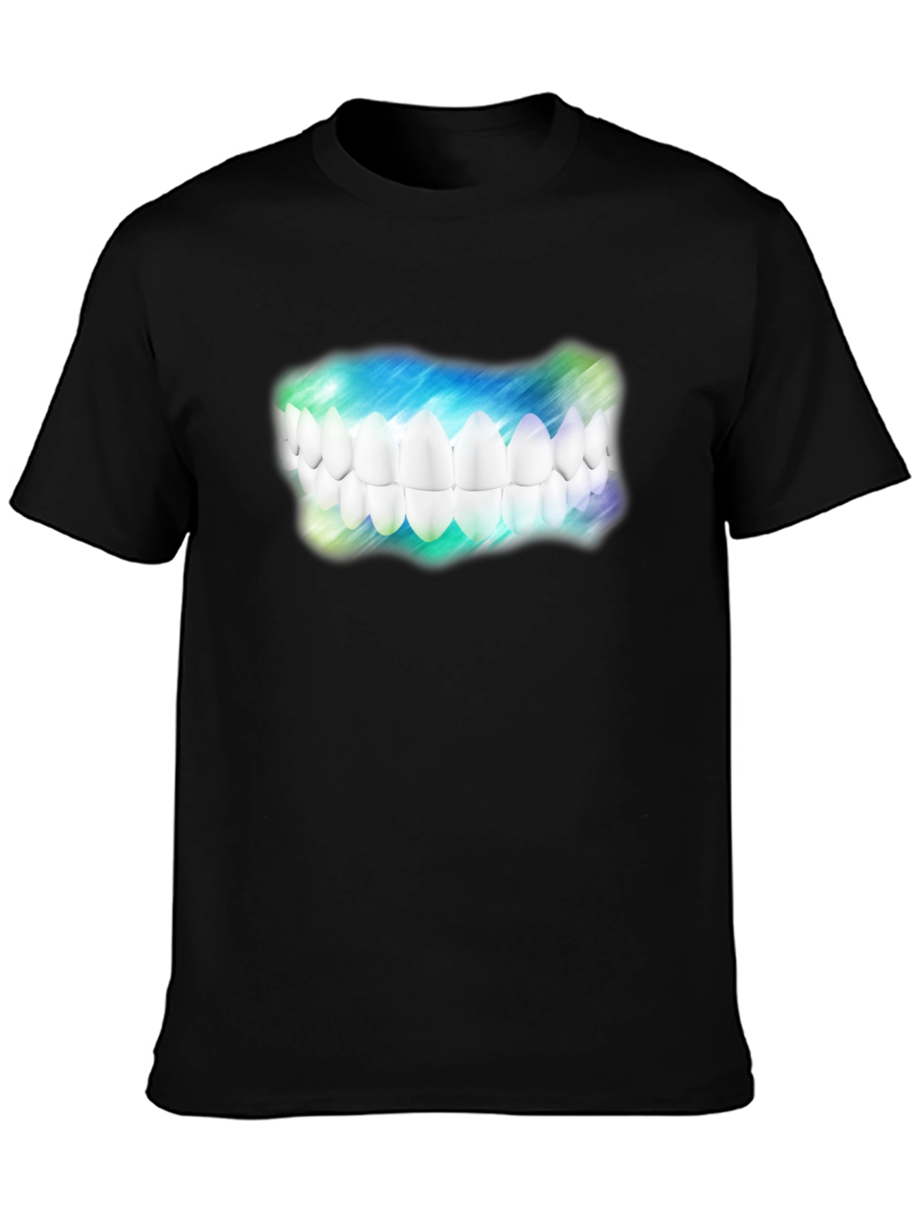 Black Novelty Teeth Graphic Black T-Shirt view 3