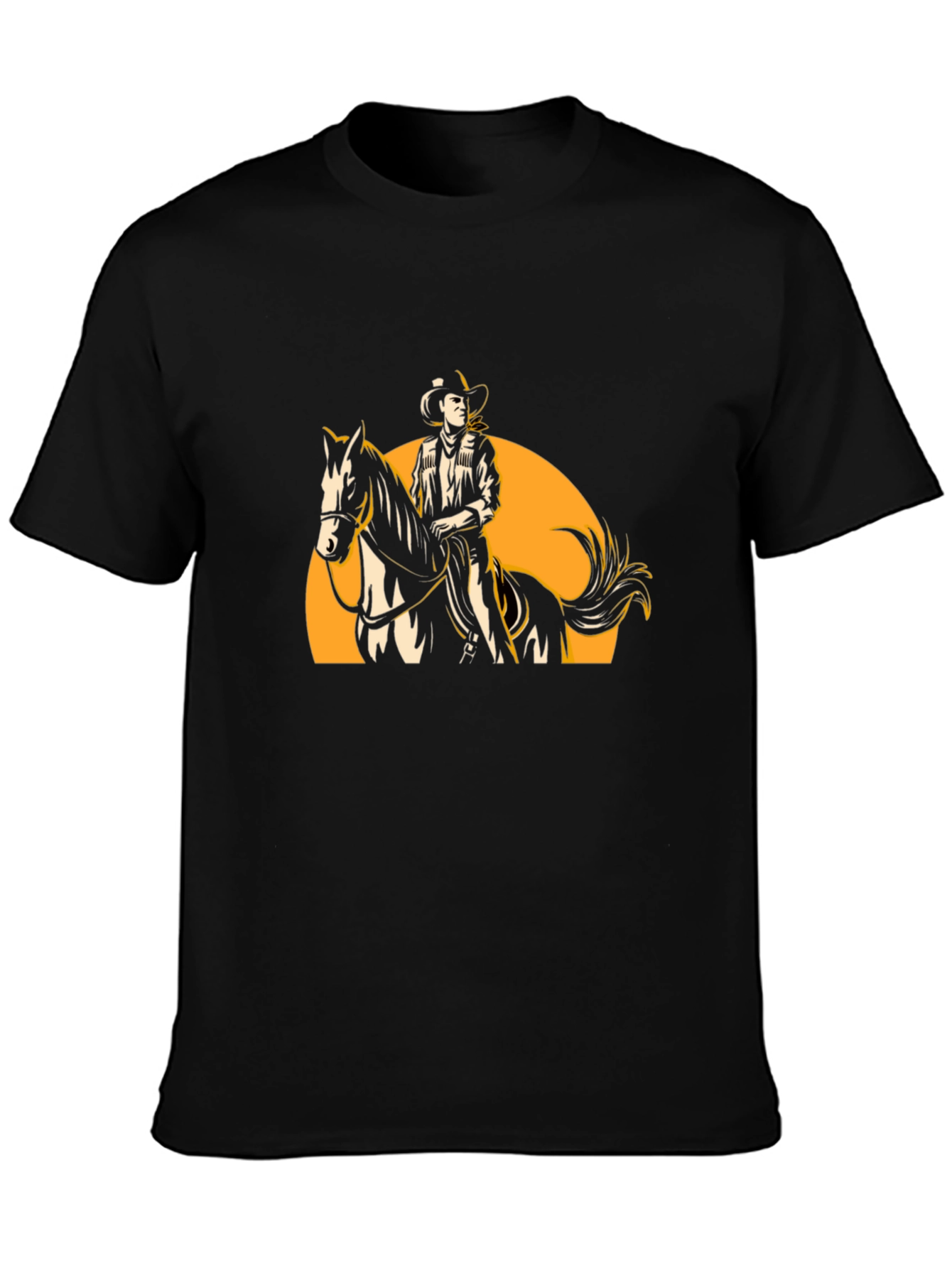 Black Cowboy Rider Graphic Tee - Western Style view 3