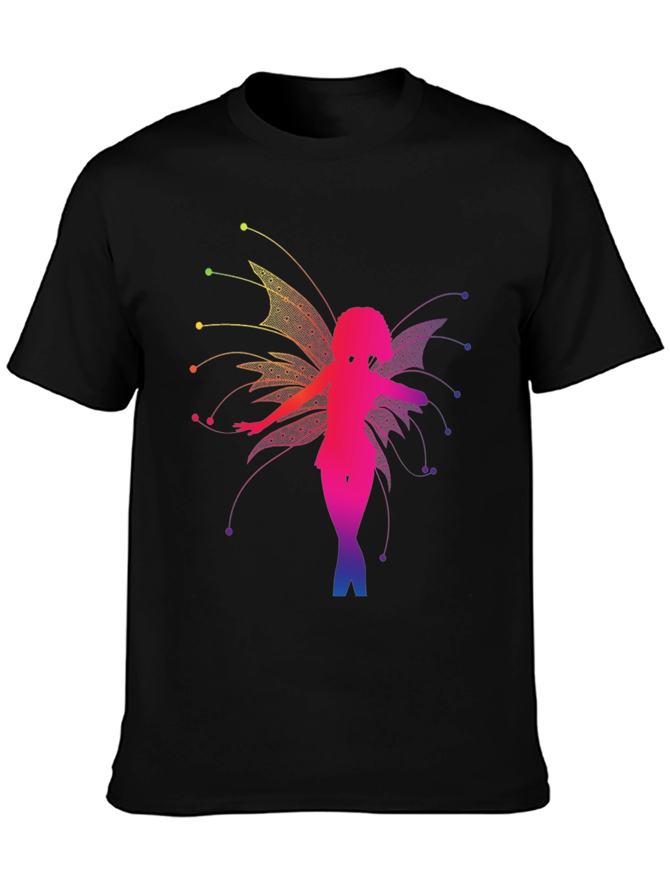 Rainbow Fairy Graphic Black T-Shirt - 3