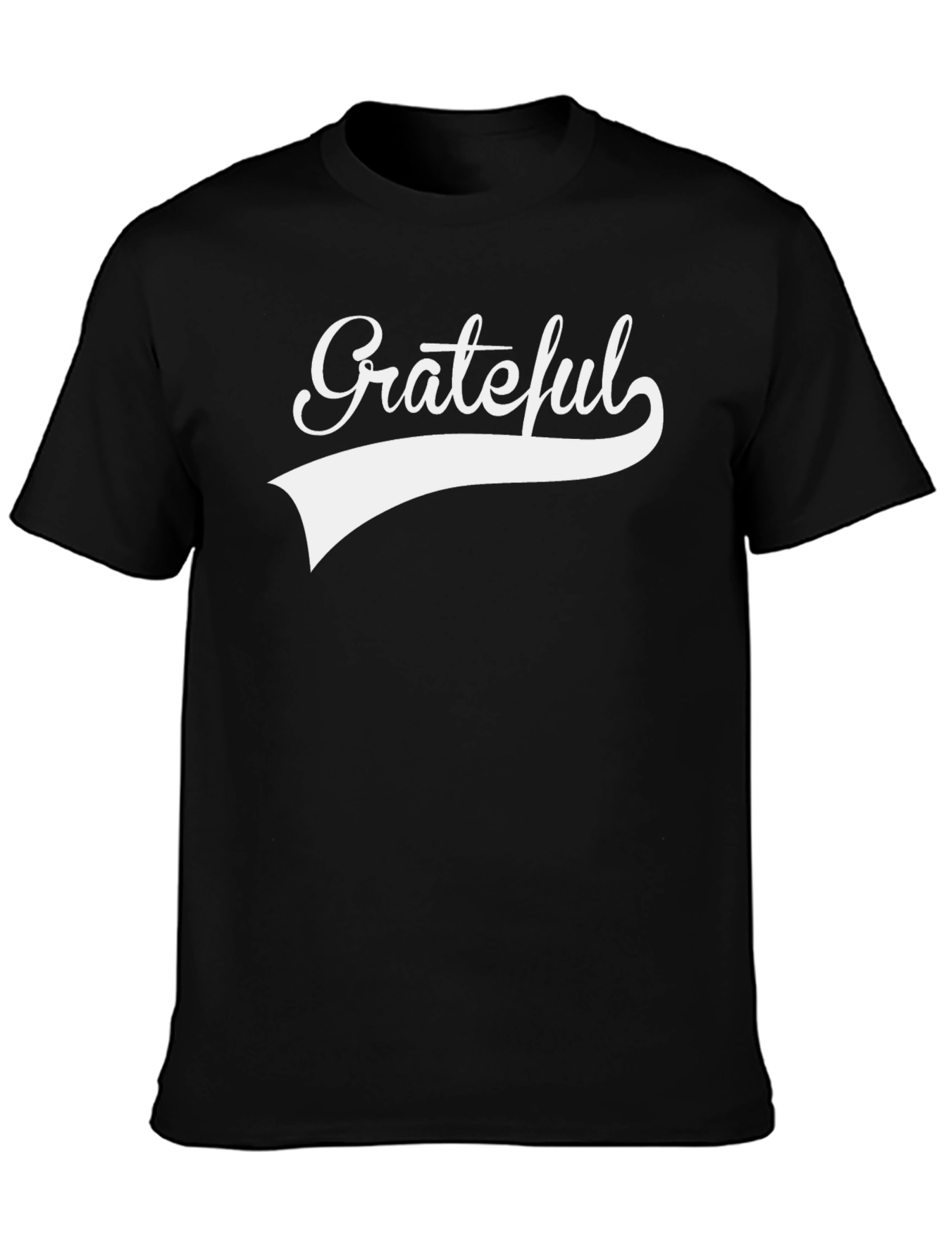 Black Grateful Graphic Tee - Black Cotton Blend T-Shirt view 3