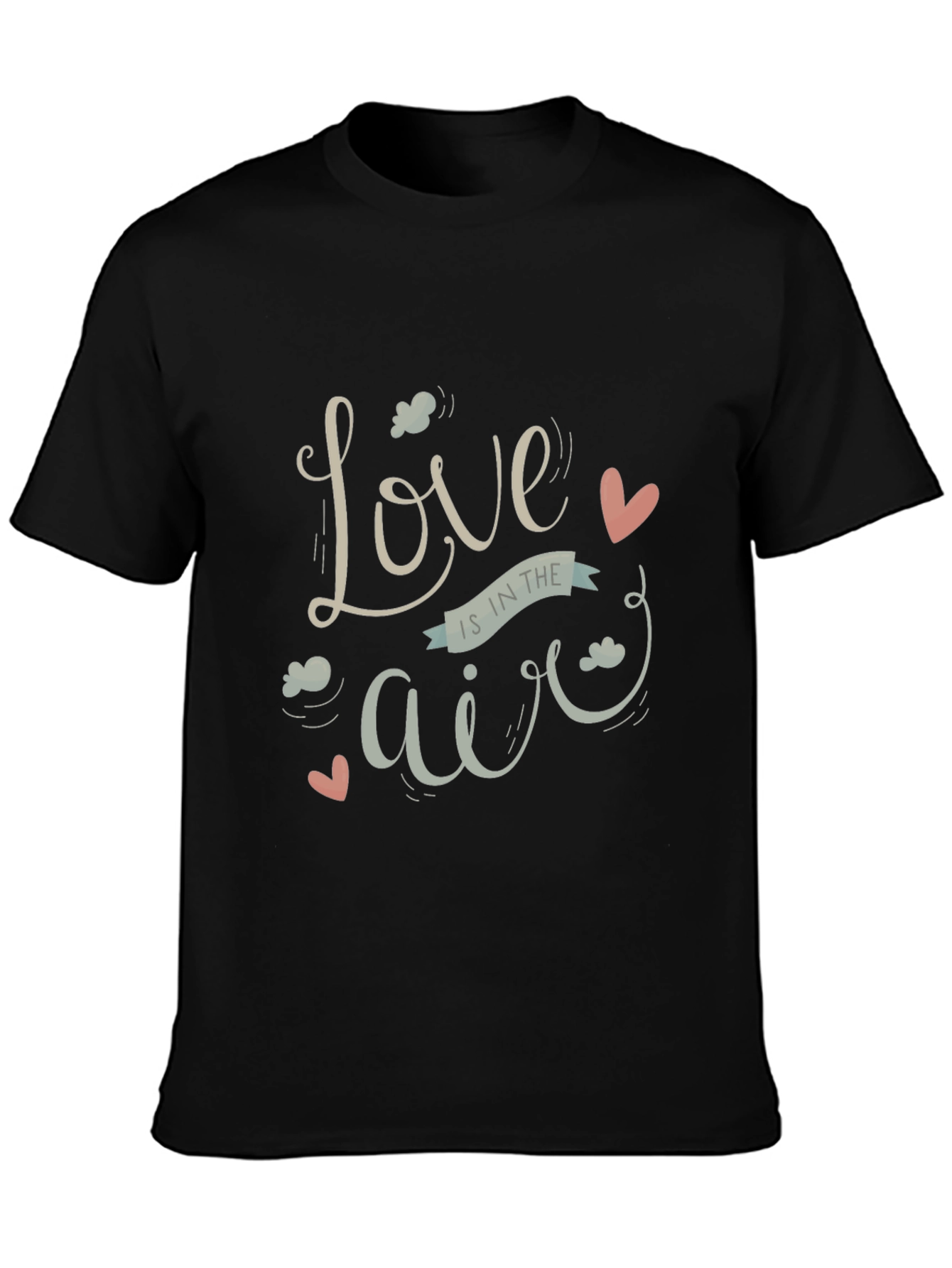 Black Love Is In The Air Graphic Tee - Black view 3