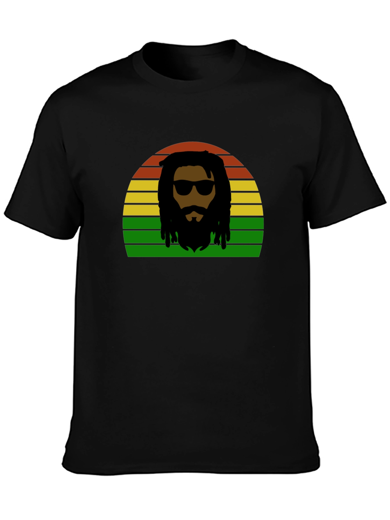 Rasta Man Retro Sunset T-Shirt - Reggae Vibes - 3