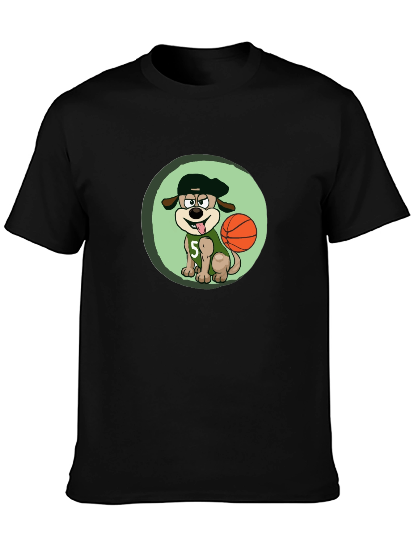Black Dog Basketball Player T-Shirt view 3