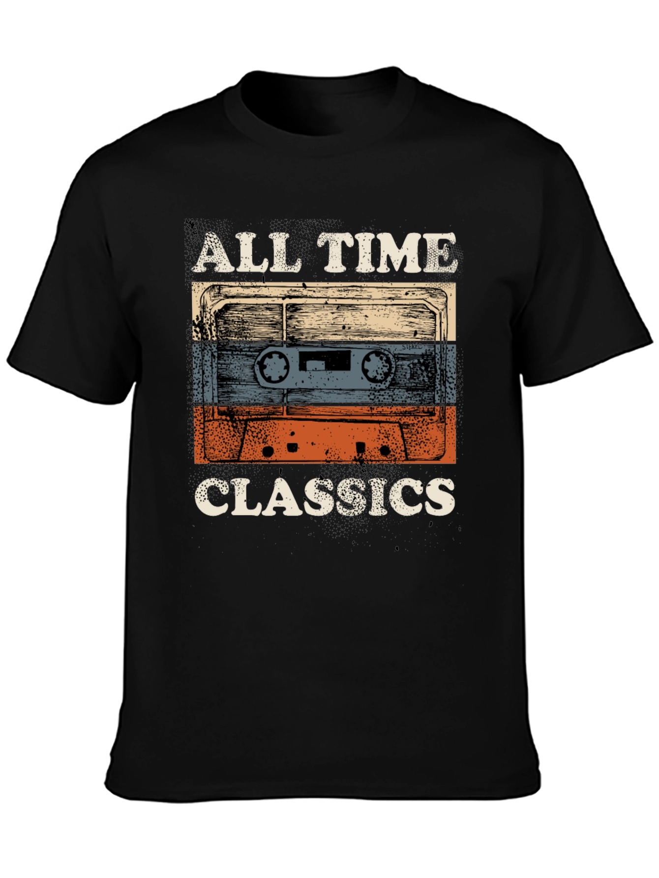 Black Vintage Cassette Tape Graphic Tee view 3