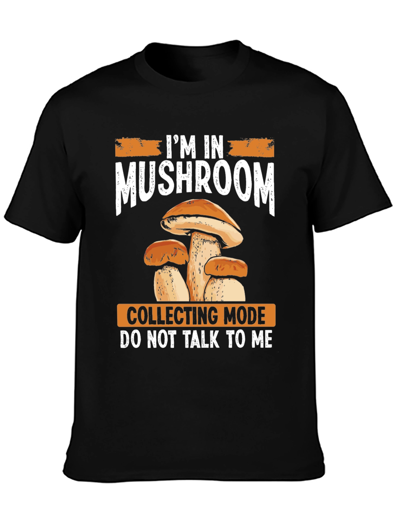 Black Mushroom Collecting Mode T-Shirt view 3