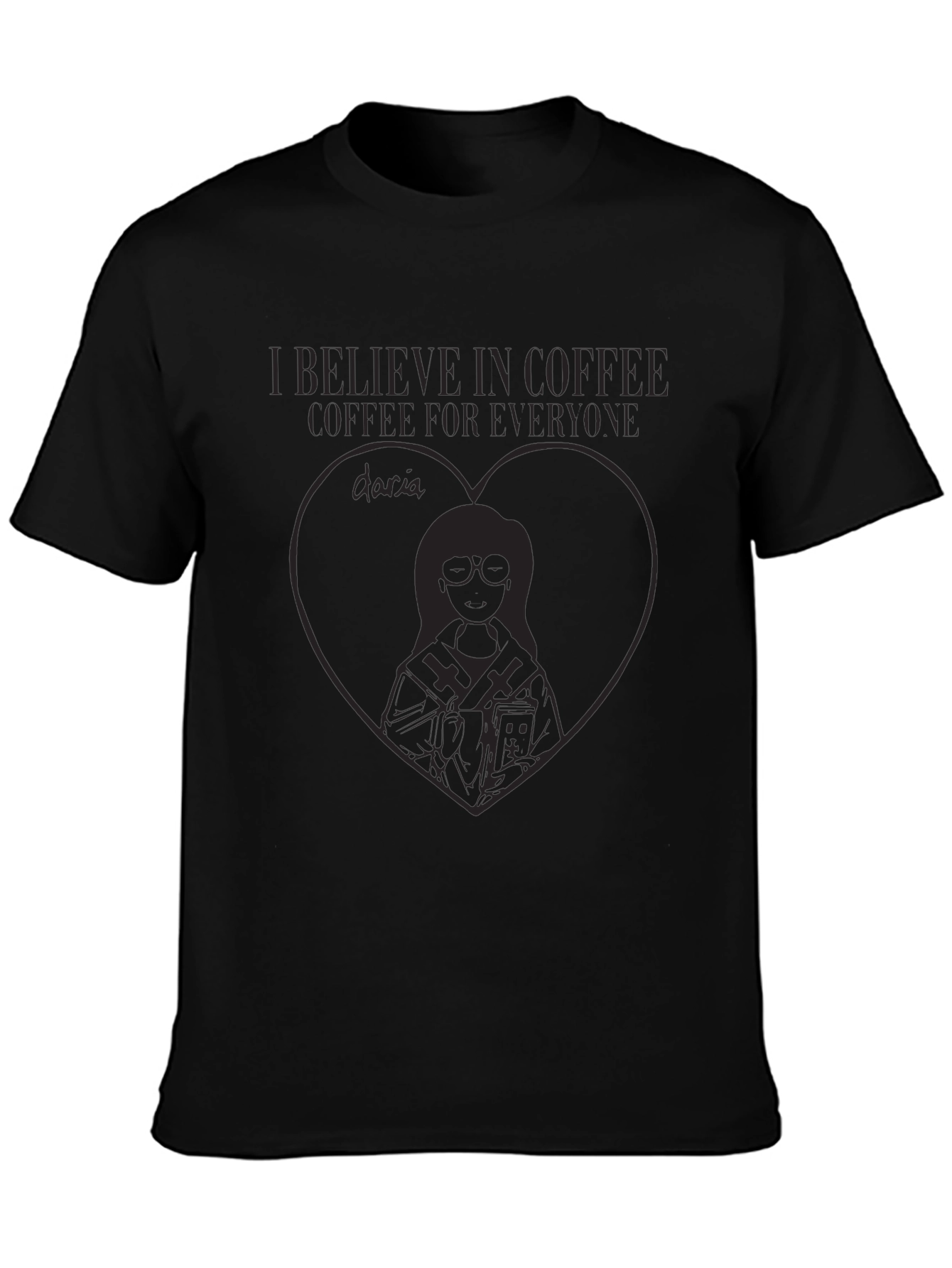 Black I Believe In Coffee Graphic T-Shirt view 3