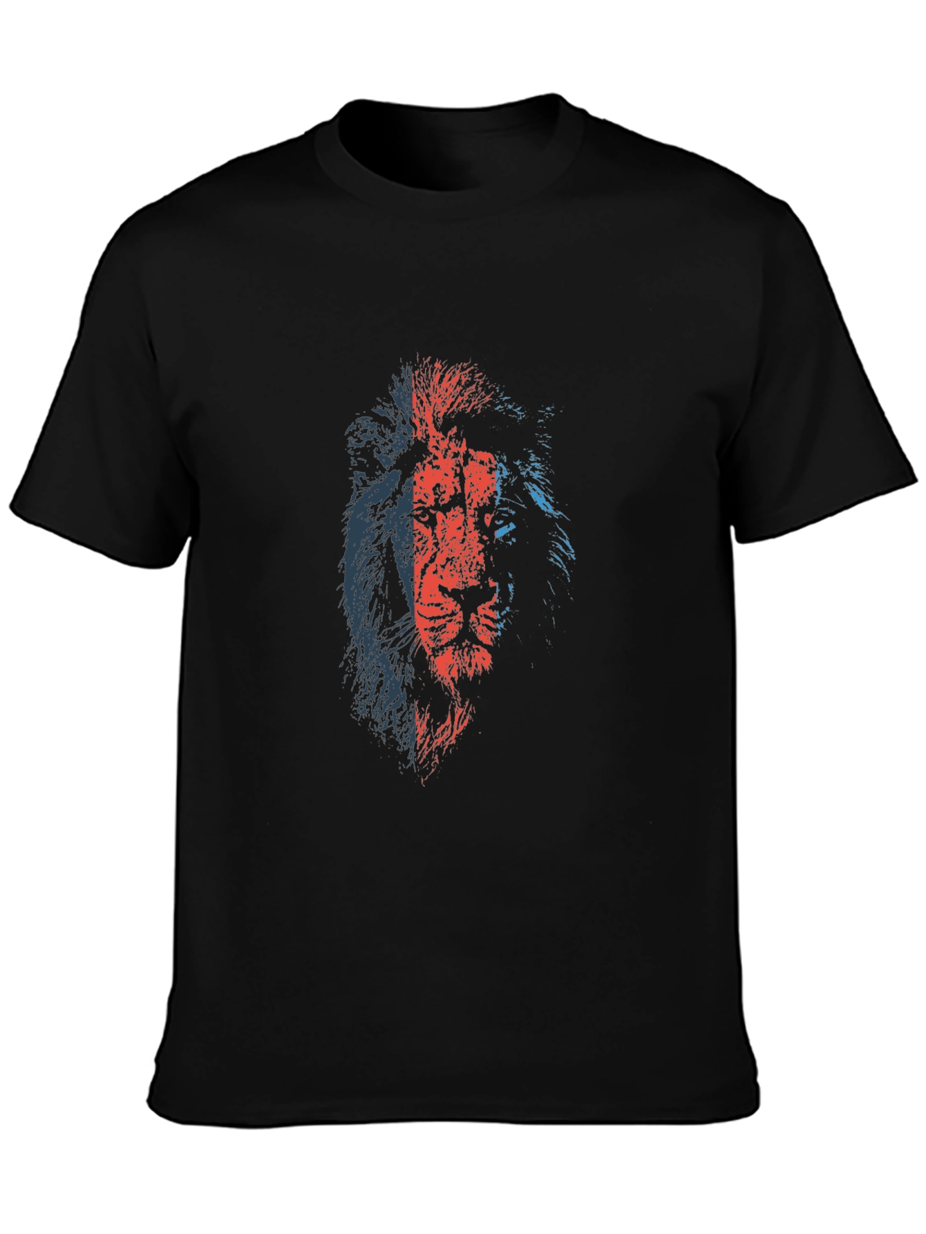 Black Bold Lion Graphic Tee - Black Cotton T-Shirt view 3