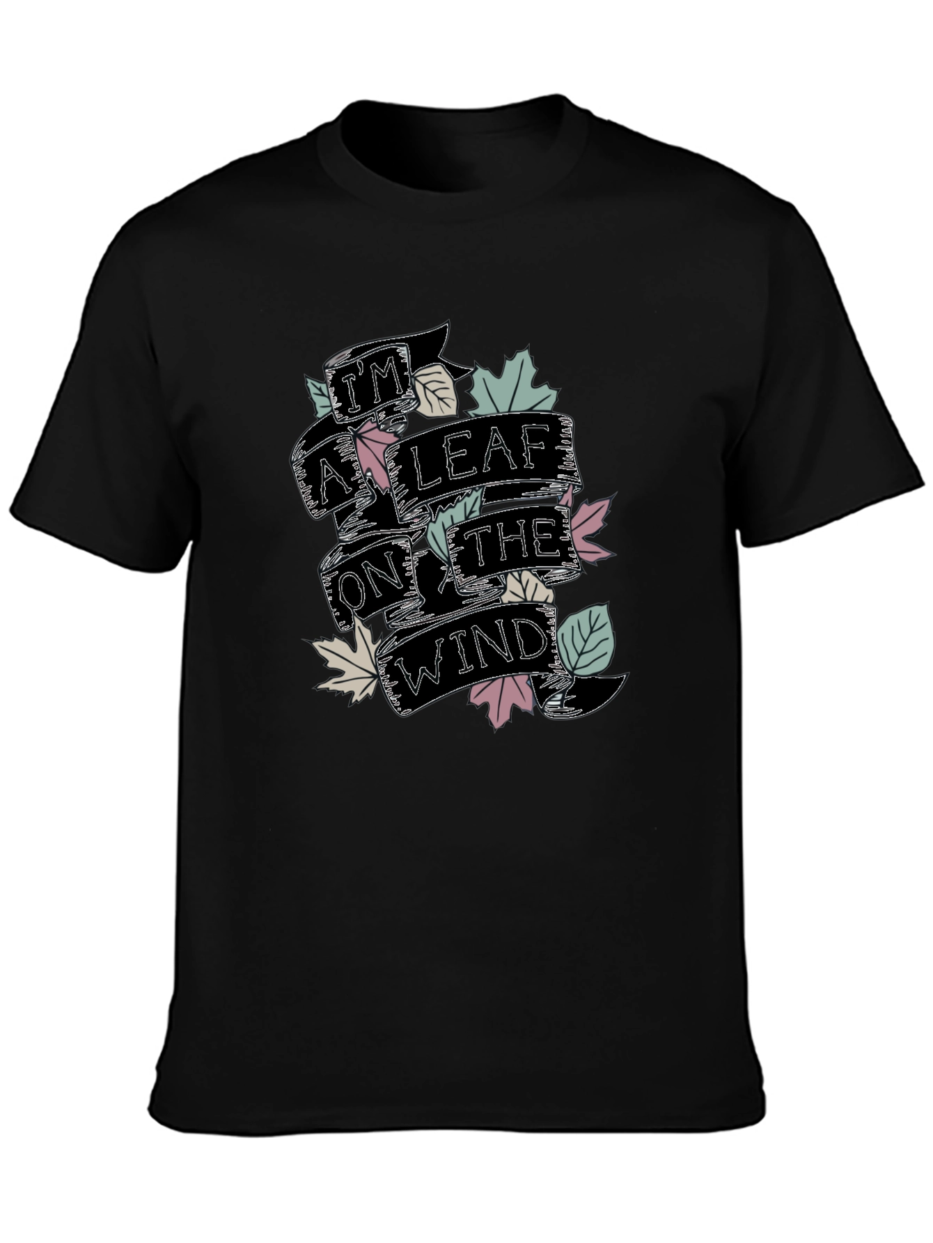 Black I'm a Leaf on the Wind Graphic T-Shirt view 3