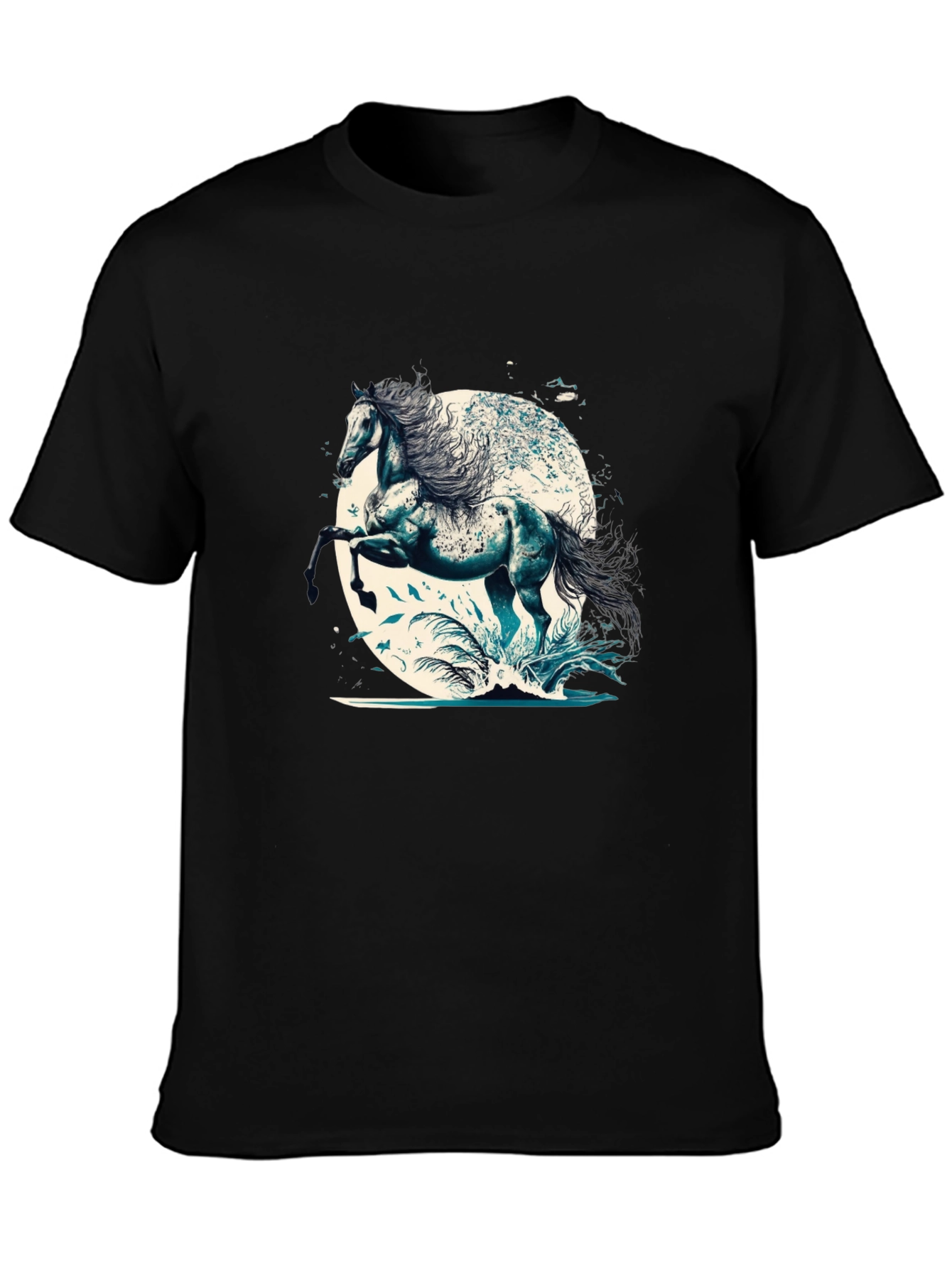 Black Majestic Horse Graphic T-Shirt view 3