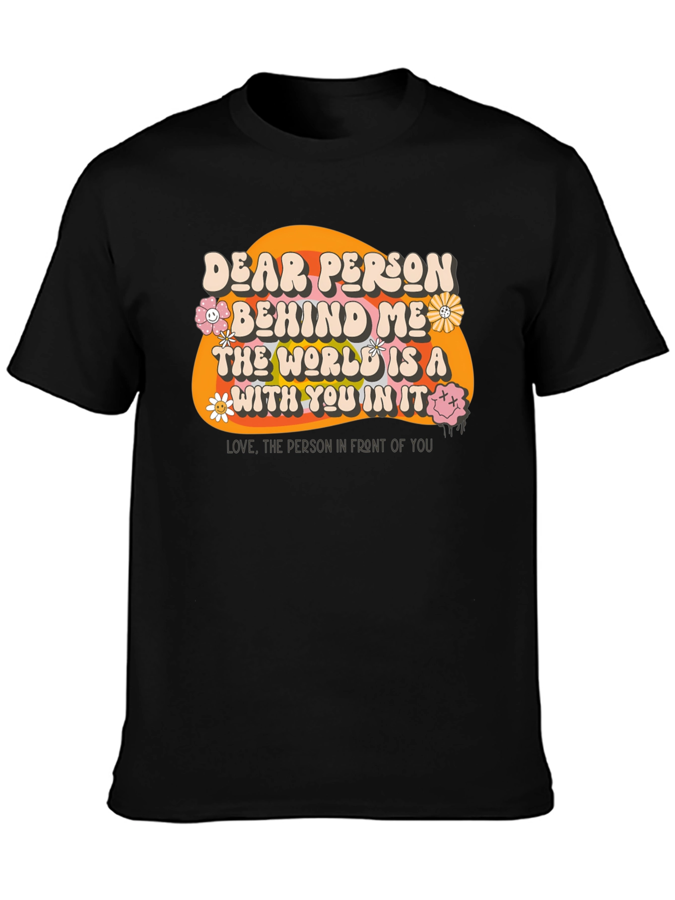 Black Dear Person Behind Me Graphic T-Shirt view 3