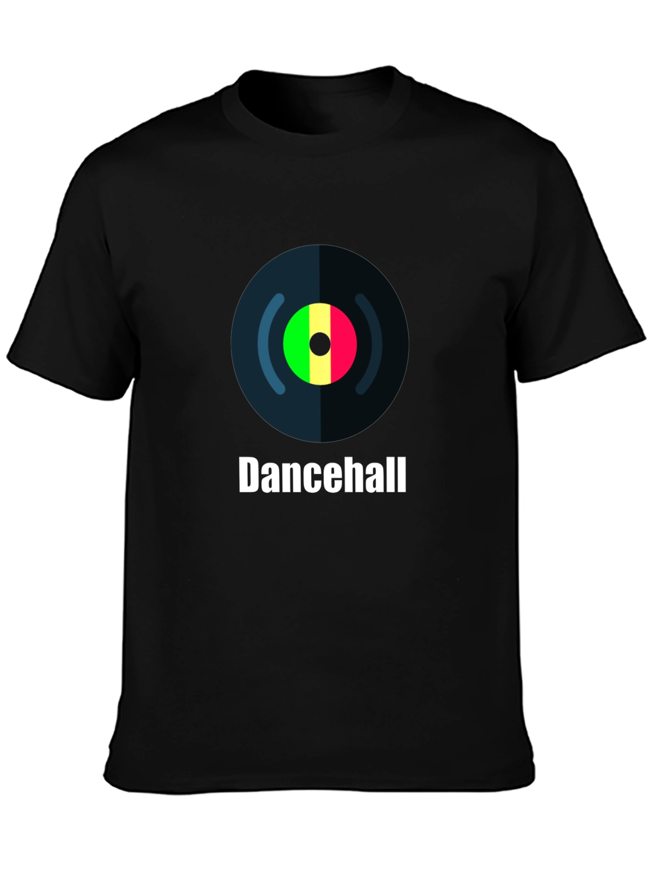Black Dancehall Record Graphic T-Shirt view 3