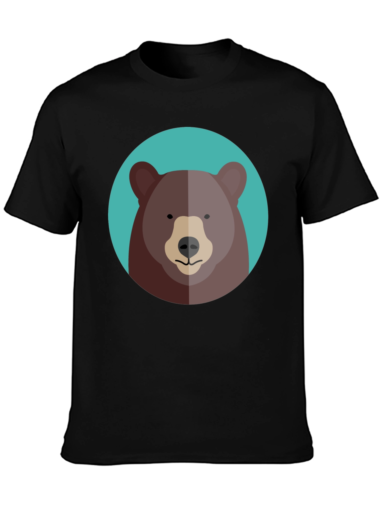 Black Cool Bear Graphic Tee - Black Cotton Blend view 3