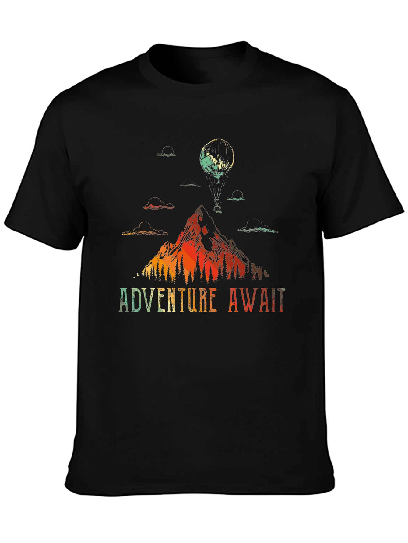 Black Adventure Awaits Graphic Tee view 3