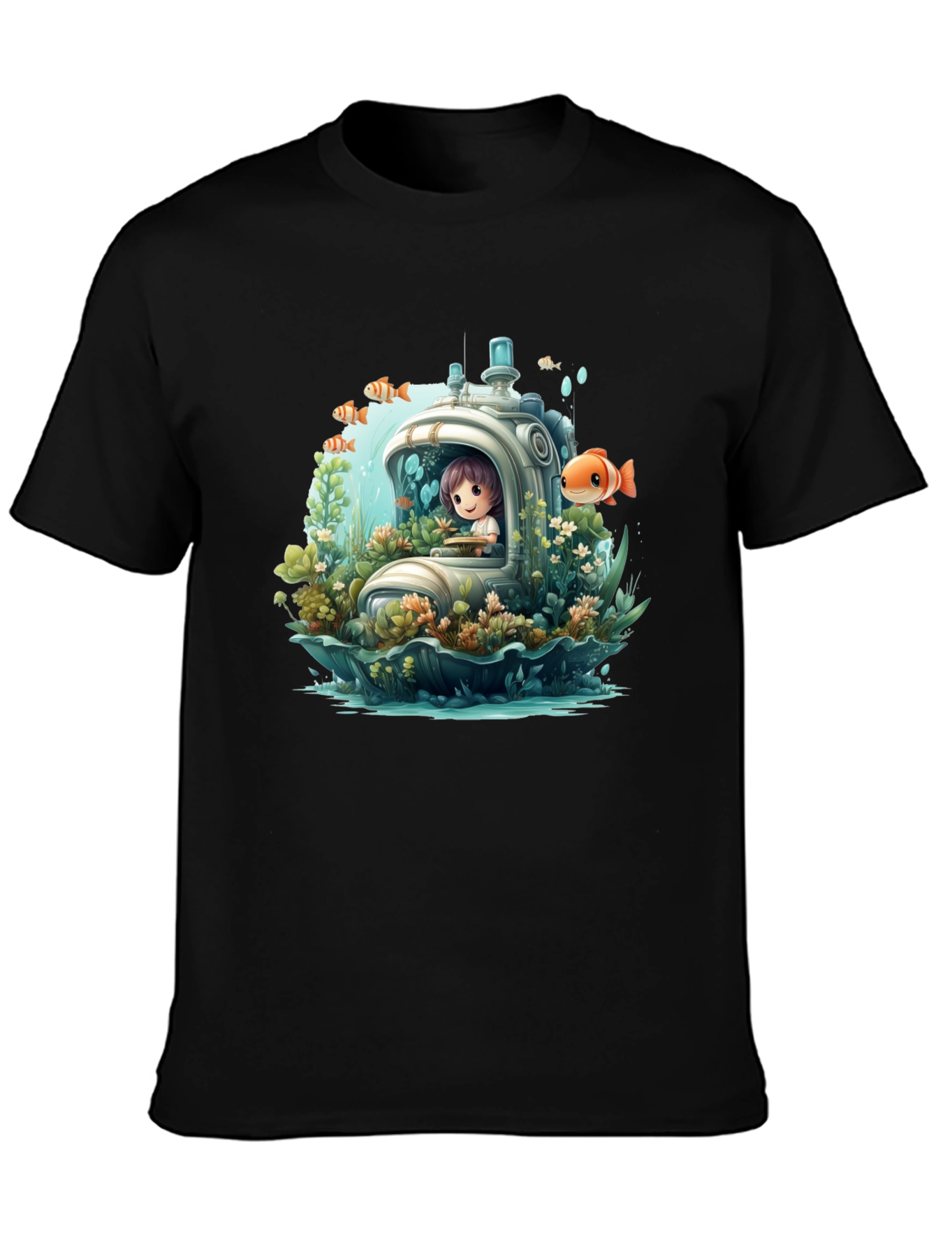 Black Underwater Adventure T-Shirt view 3