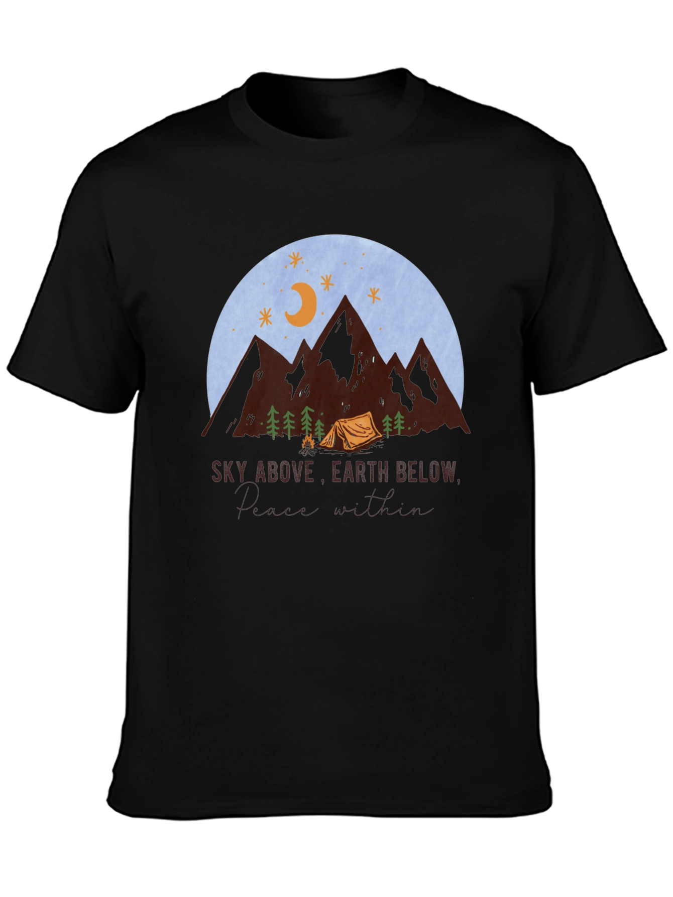 Black Nature Lover T-Shirt - Sky Above Earth Below view 3