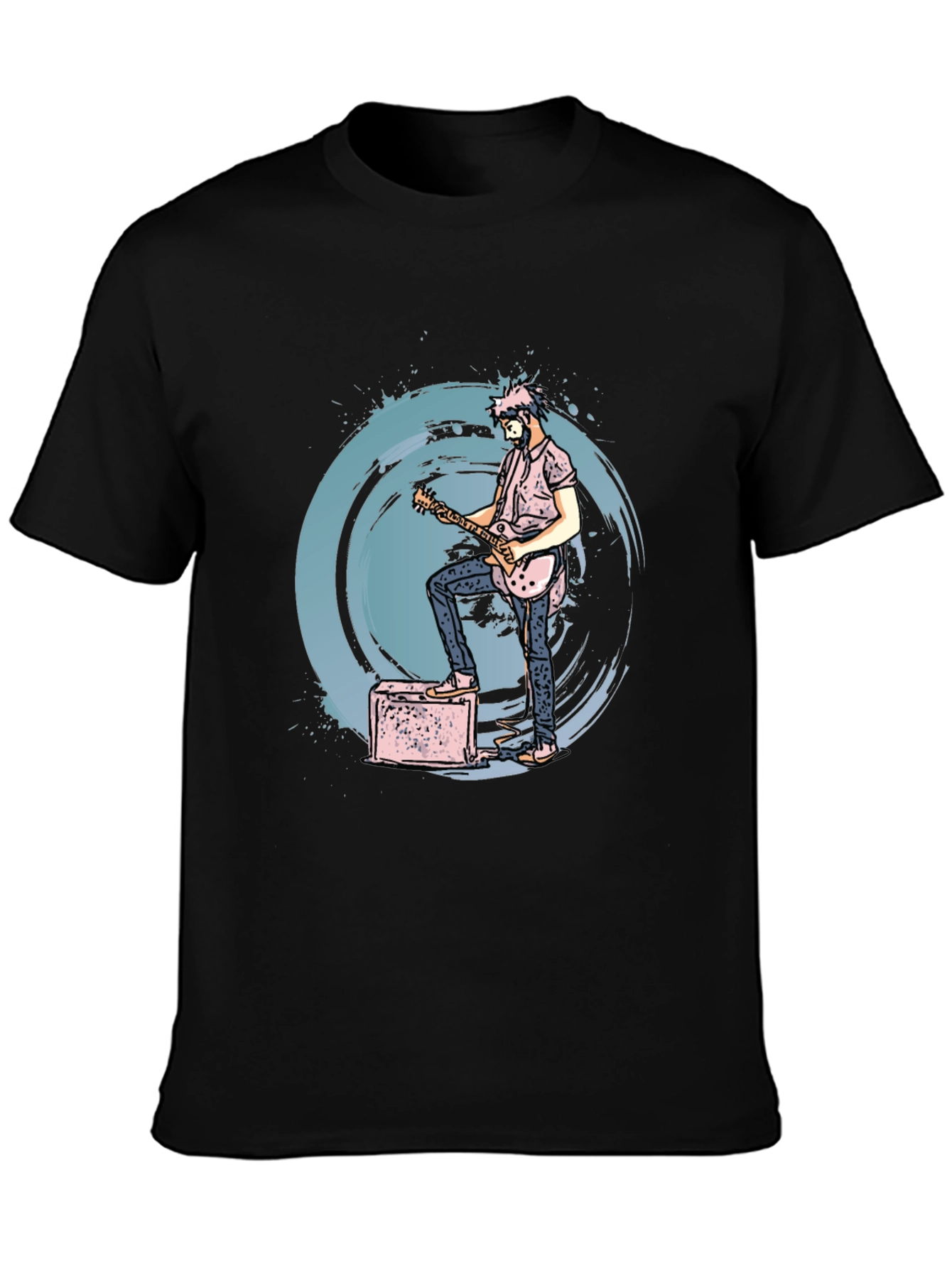 Black Guitarist Graphic Tee - Rock Concert Style view 3