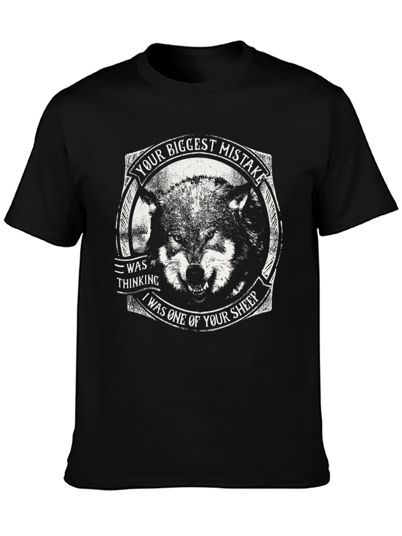 Black Wolf Sheep T-Shirt - Your Biggest Mistake Tee view 3